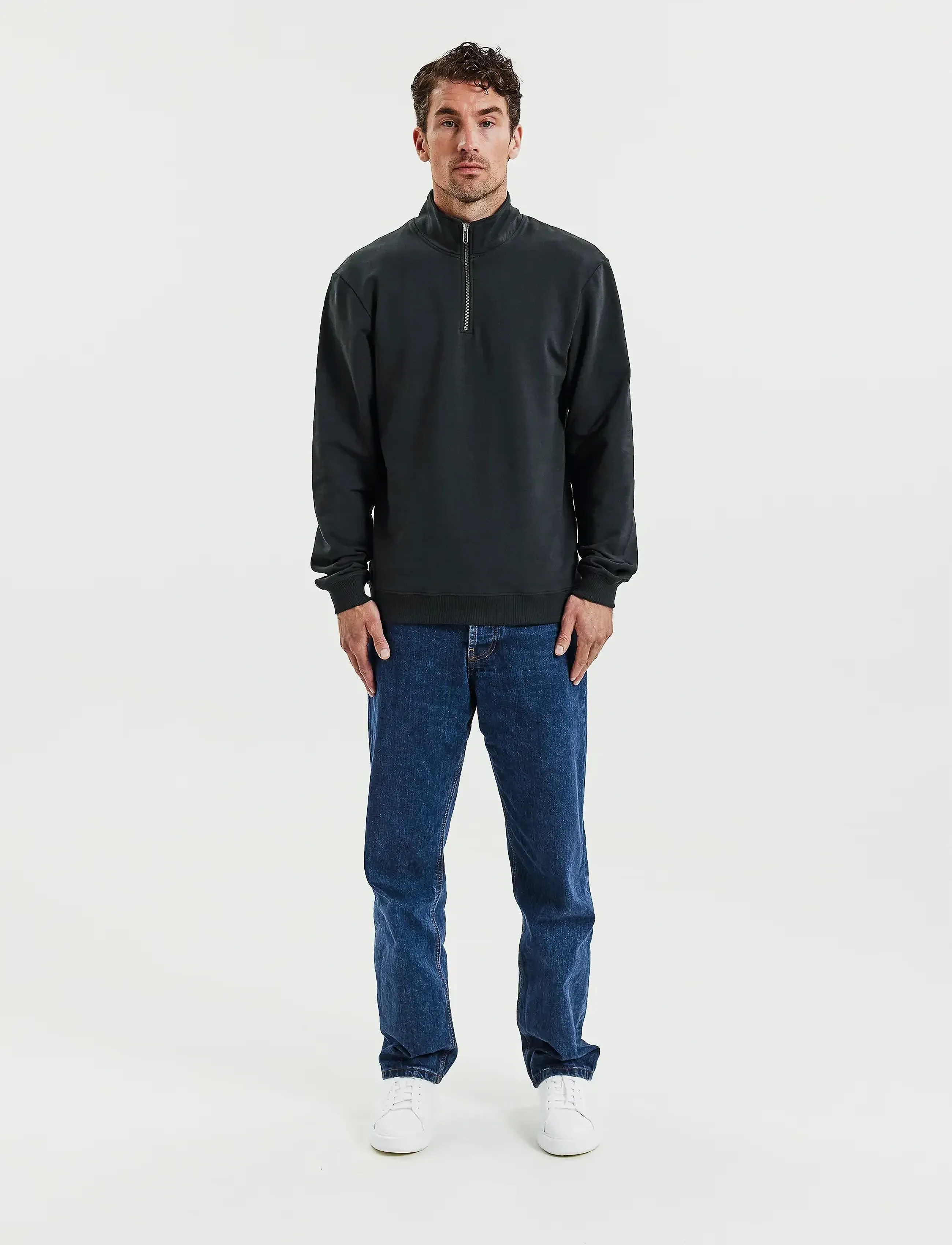 Bread & Boxers - Half Zip - half zip jumpers - charcoal - 4