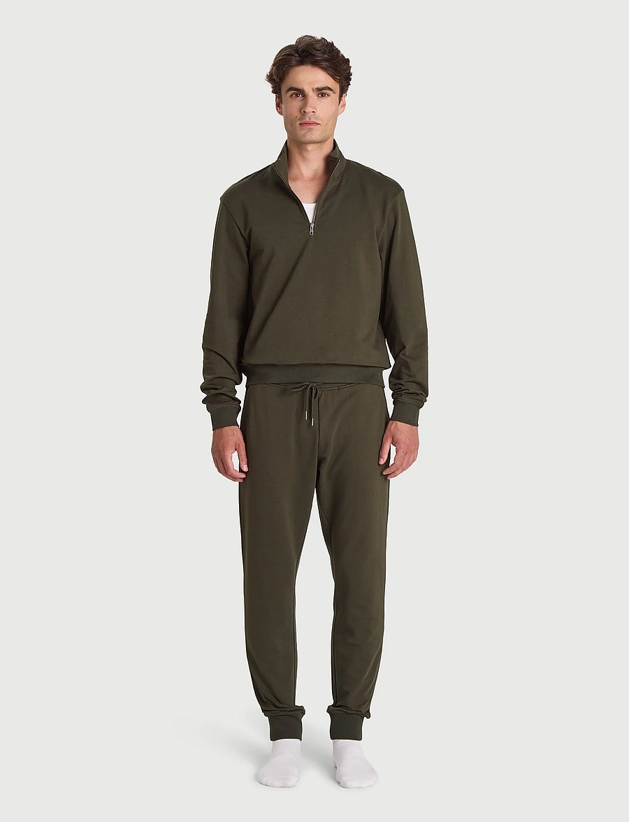 Bread & Boxers - Half Zip (GOTS) - pullover mit halbem reißverschluss - deep forest - 0