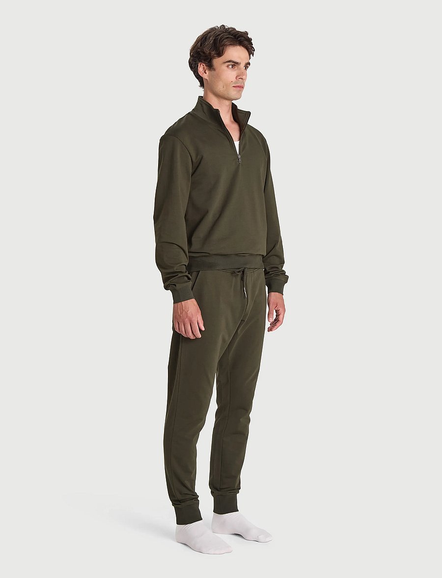 Bread & Boxers - Half Zip (GOTS) - pullover mit halbem reißverschluss - deep forest - 3