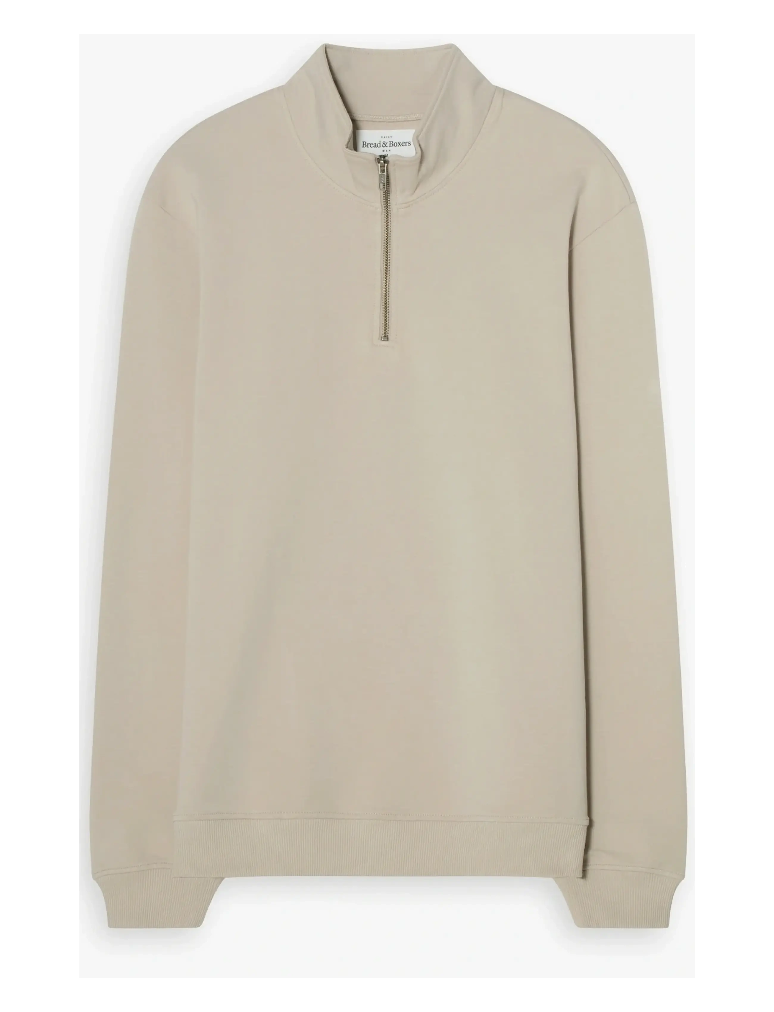 BREAD & Boxershorts Half Zip (Gots) Beige - L - Herren
