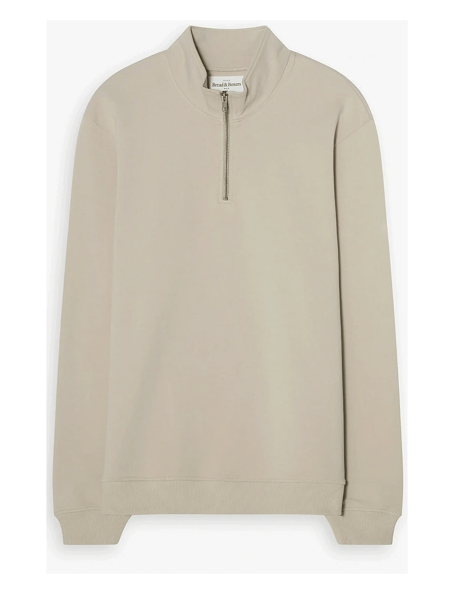 Bread & Boxers - Half Zip - half zip strik - greige - 1