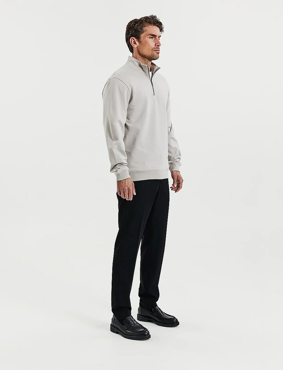 Bread & Boxers - Half Zip - half zip strik - greige - 2