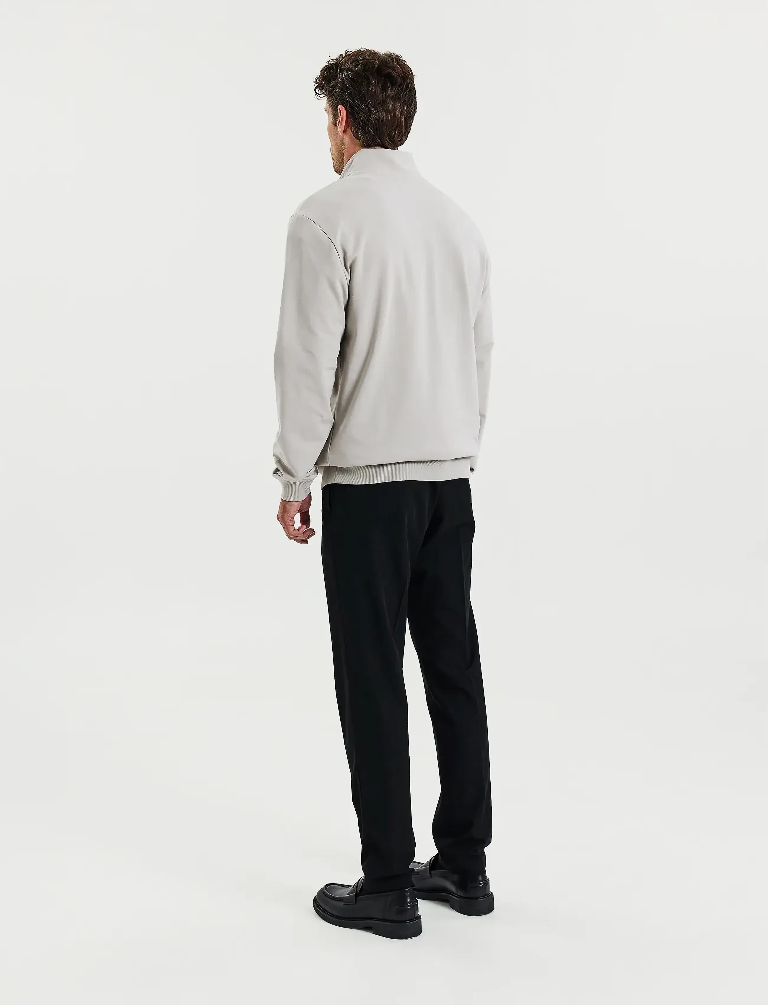 Bread & Boxers - Half Zip - half zip strik - greige - 3