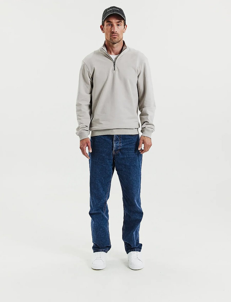 Bread & Boxers - Half Zip - half zip strik - greige - 4