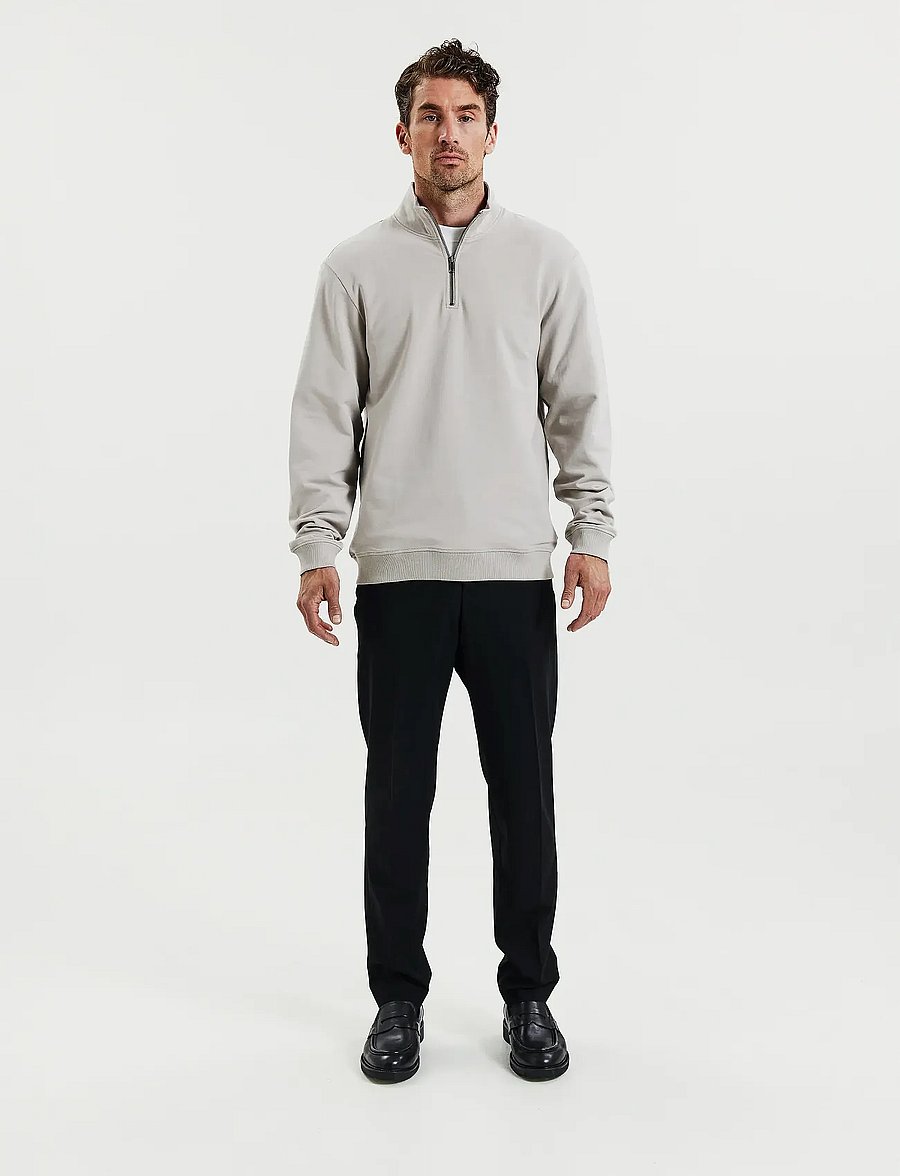 Bread & Boxers - Half Zip - half zip strik - greige - 5