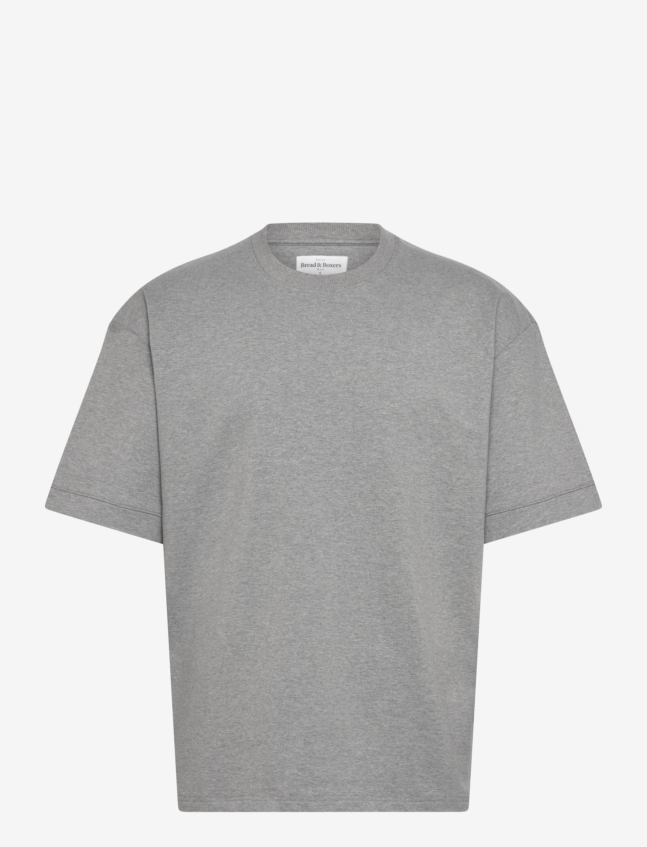 Bread & Boxers - Lounge Tee - kortärmade t-shirts - grey melange - 0