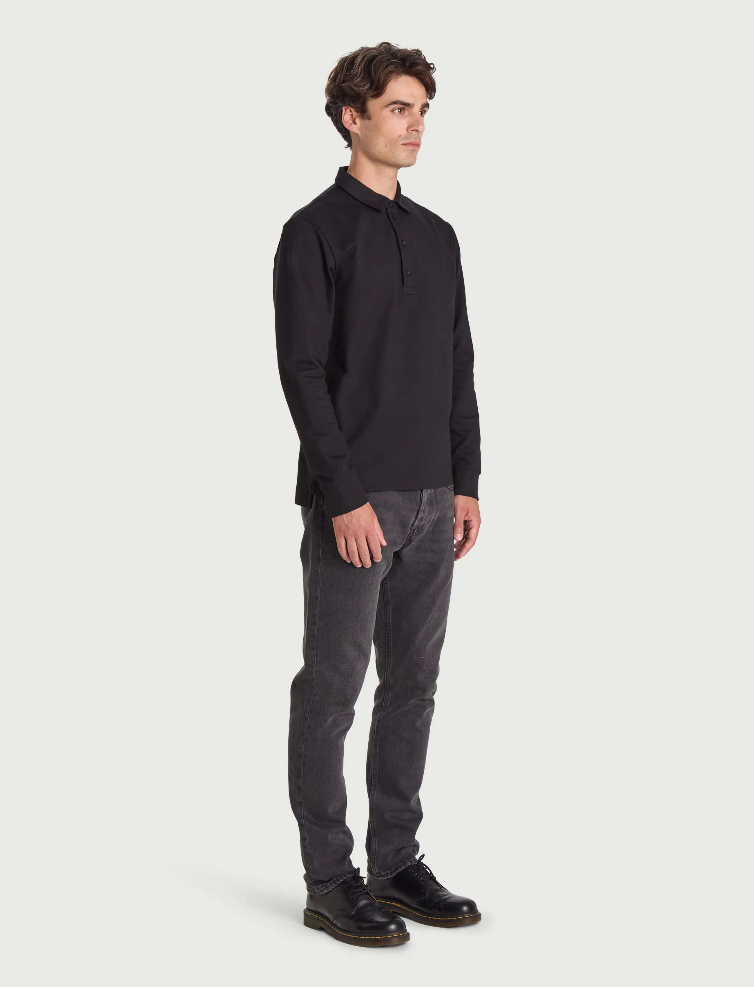 Bread & Boxers - Rugby Sweater (GOTS) - efterårstøj - black - 3