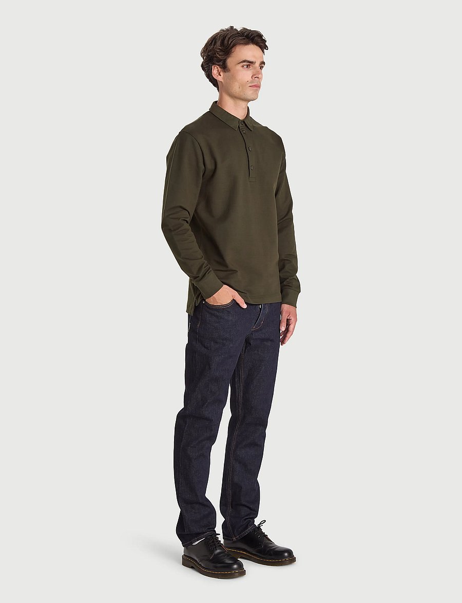 Bread & Boxers - Rugby Sweater (GOTS) - long-sleeved knitted polos - deep forest - 3