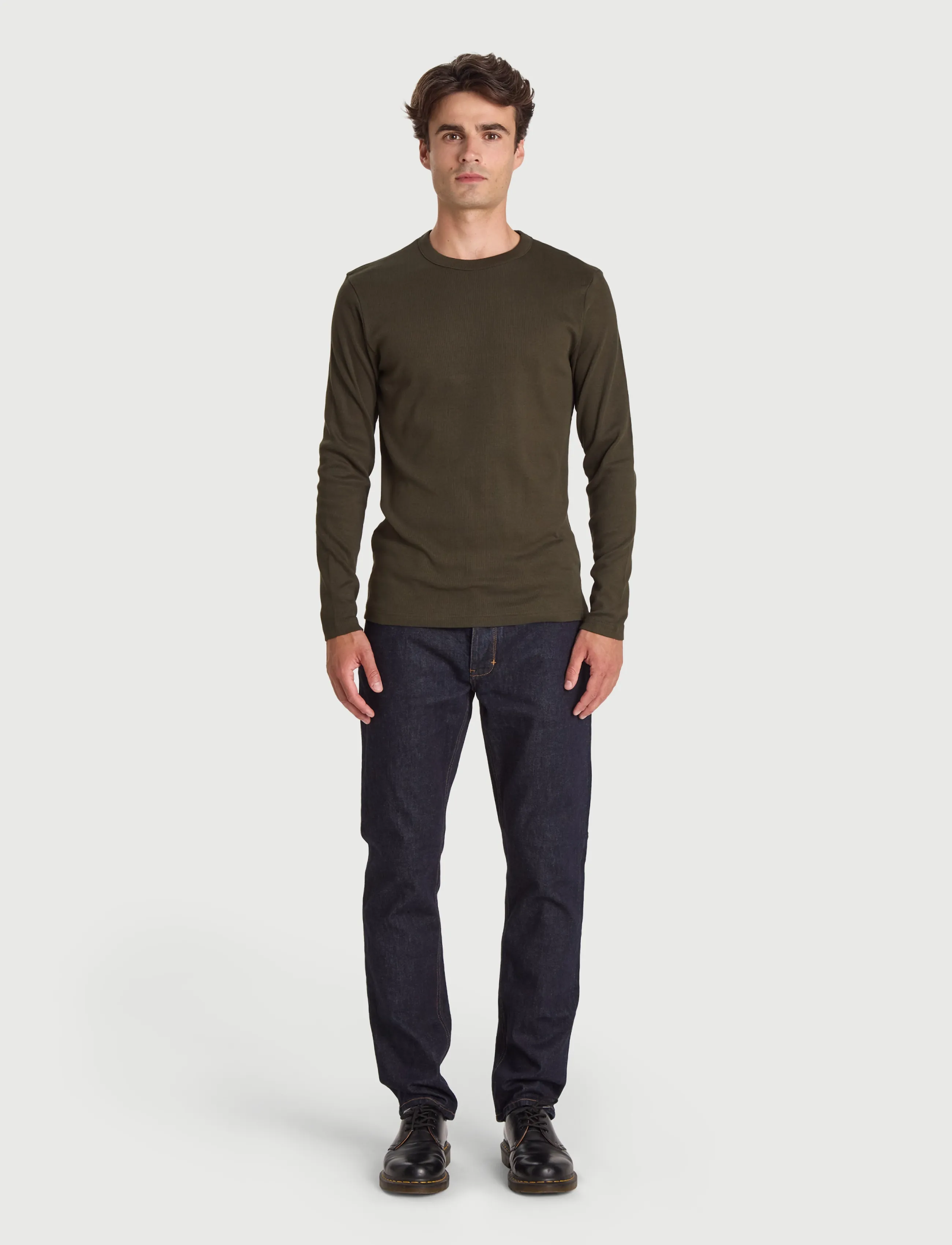 Bread & Boxers Long Sleeve ribbed (GOTS) - Nordisk stil - DEEP FOREST / khaki/green