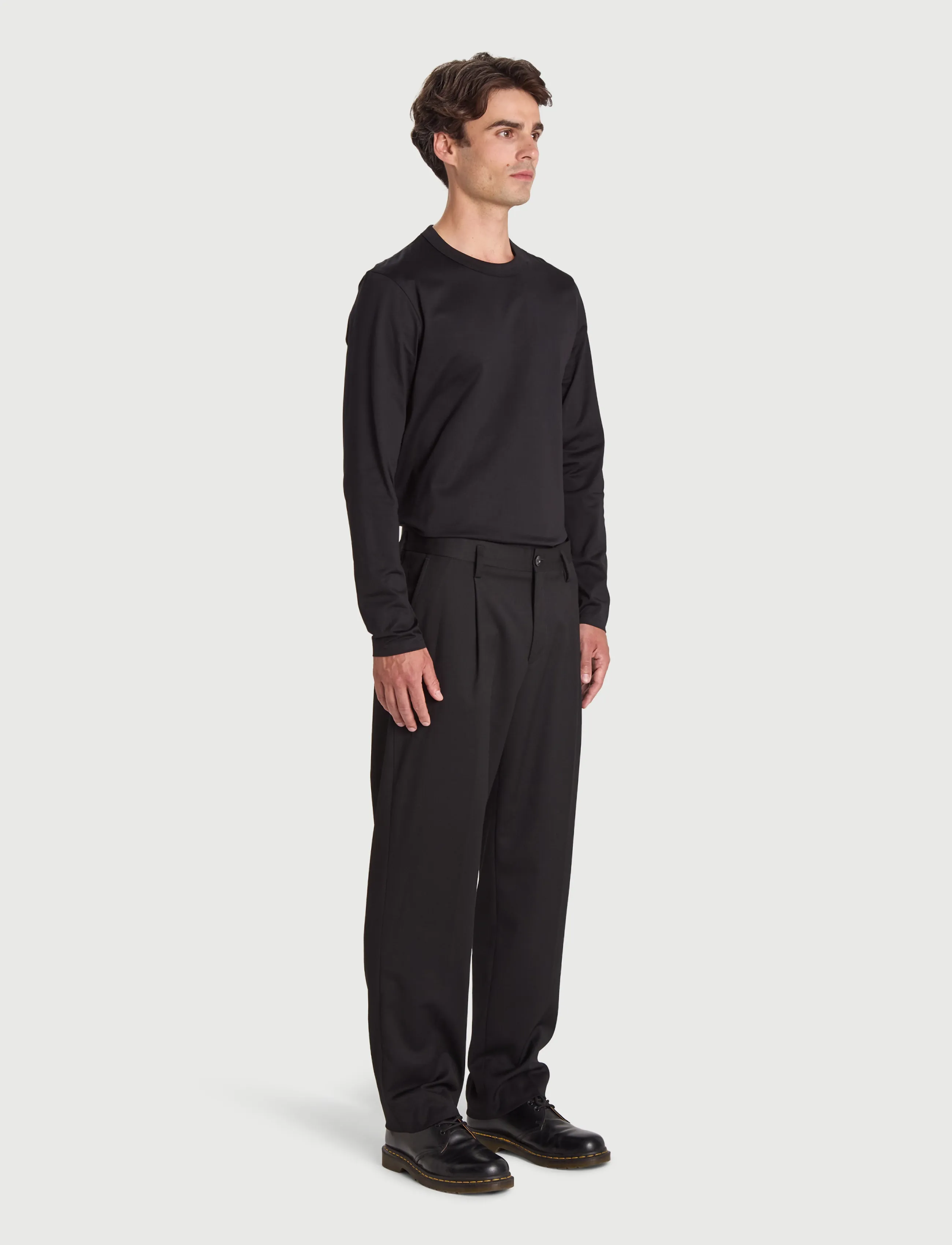 Bread & Boxers - Long Sleeve Pima - pyjamasöverdelar - black - 3