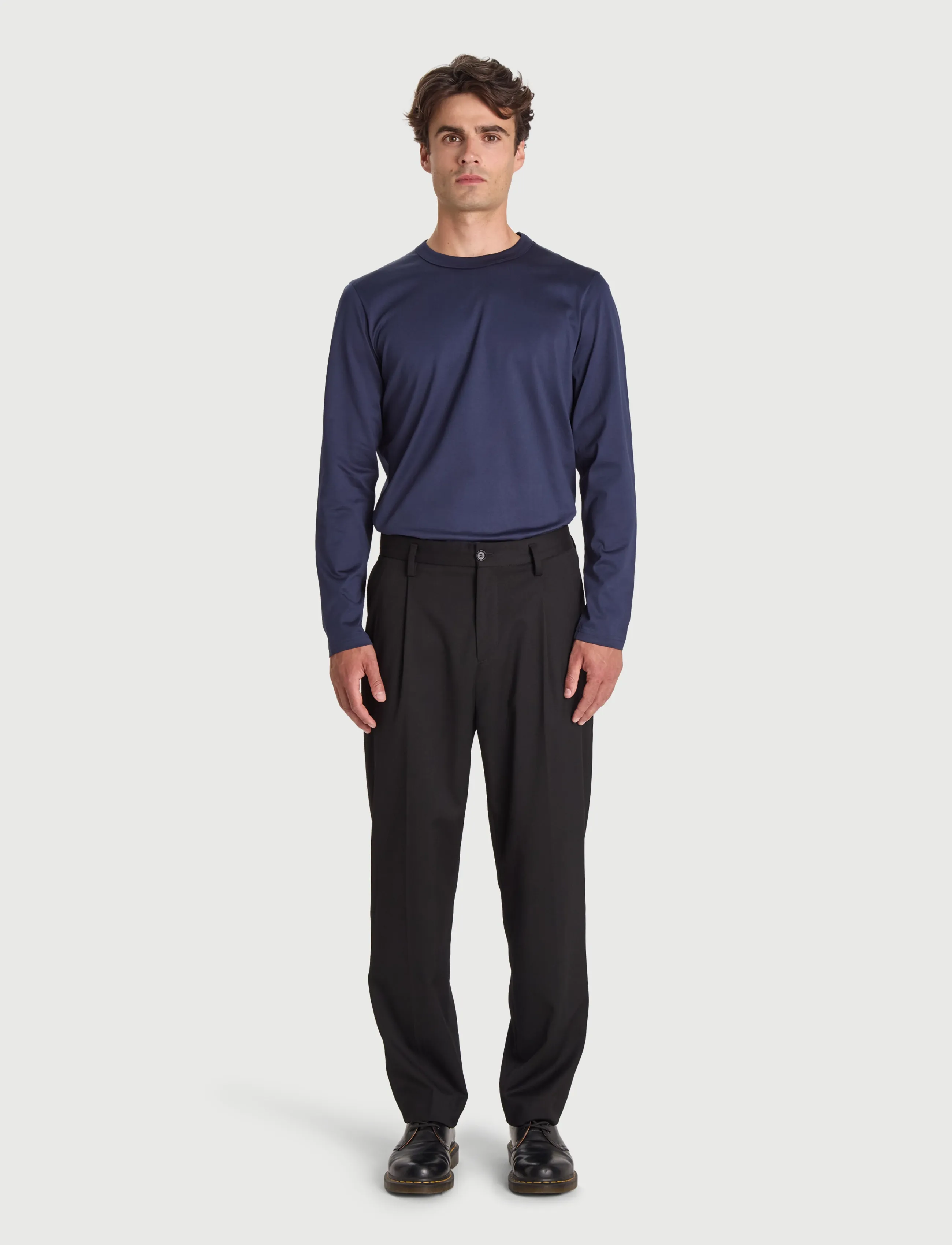 Bread & Boxers Long Sleeve Pima - Nordisk stil - NAVY BLUE / navy