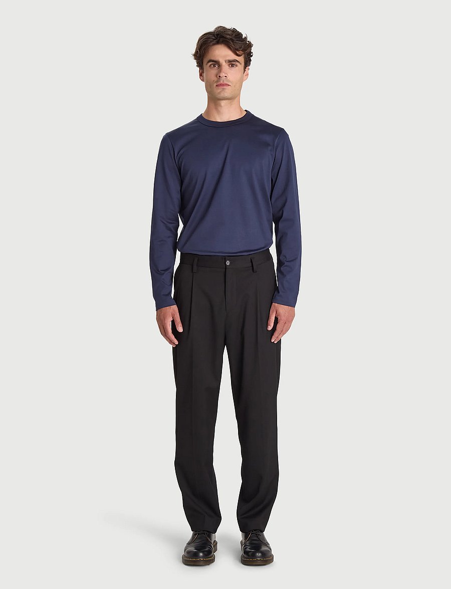 Bread & Boxers - Long Sleeve Pima - pyjamasöverdelar - navy blue - 0