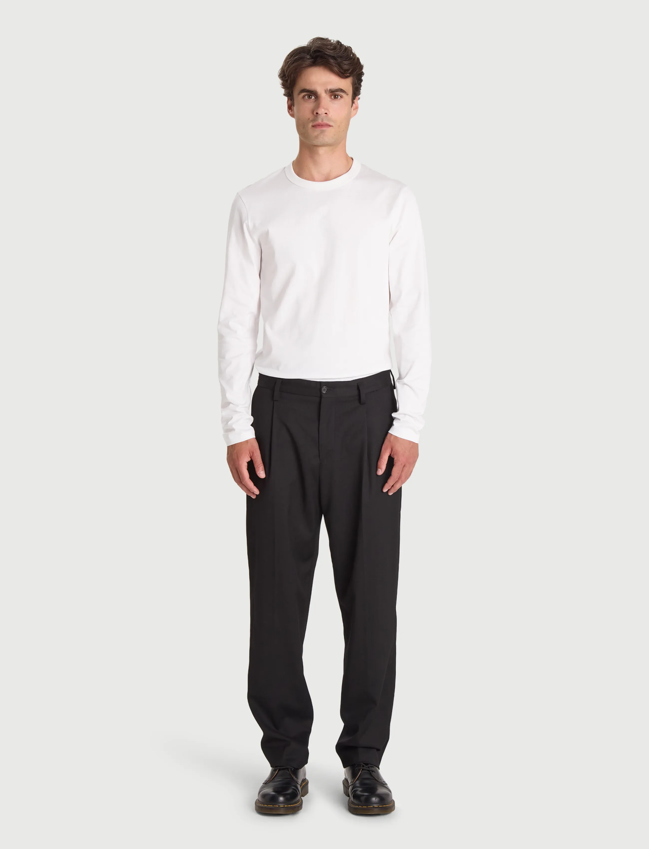 Bread & Boxers - Long Sleeve Pima - pyjamasöverdelar - white - 0