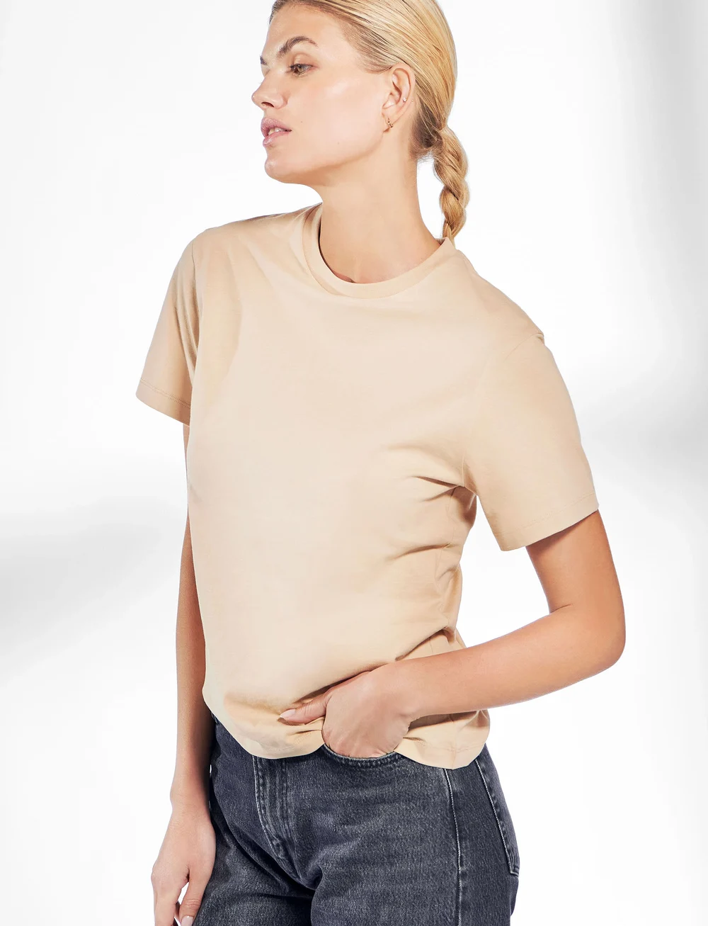 Bread & Boxers - Crew-Neck Regular - t-shirts & toppe - beige - 3