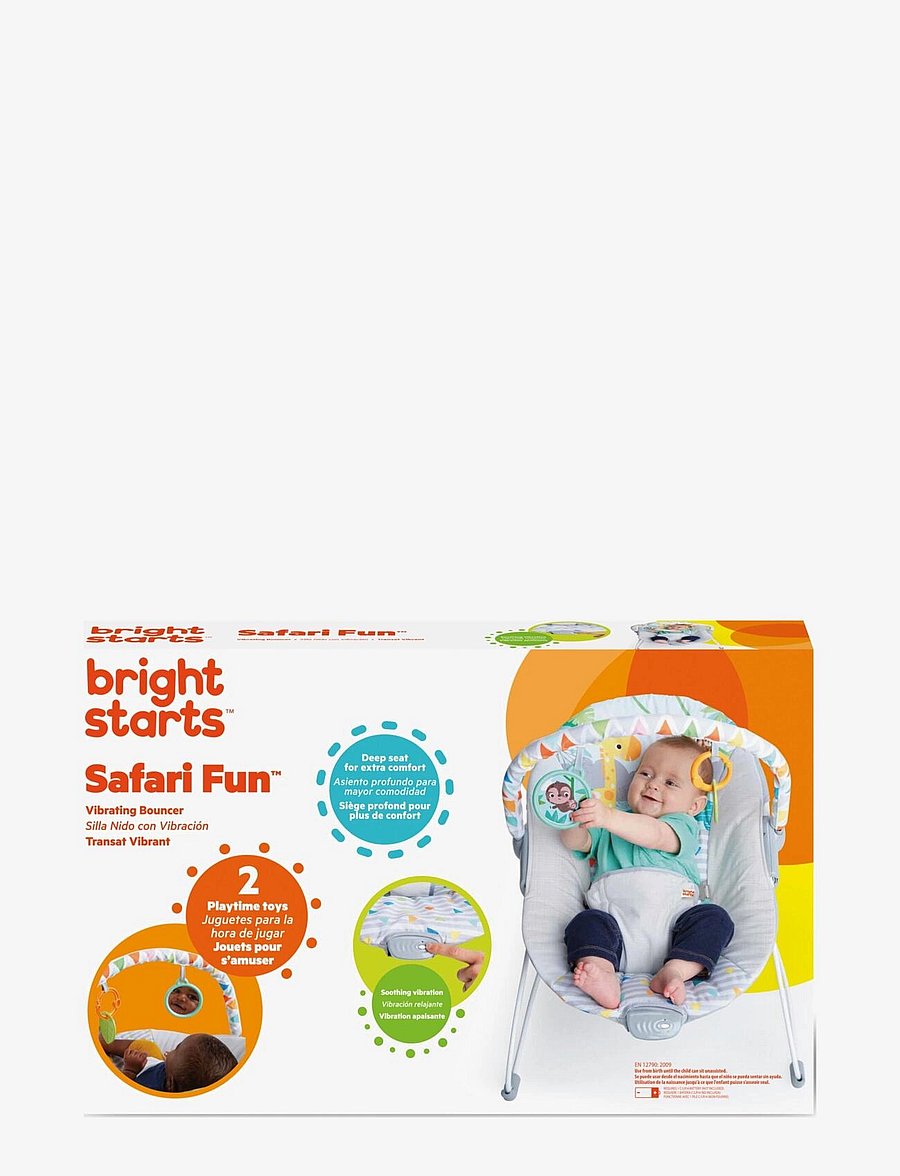 Bright Starts - Safari Fun™ - Skråstol med gyngefunktion - babysitters - multi coloured - 1