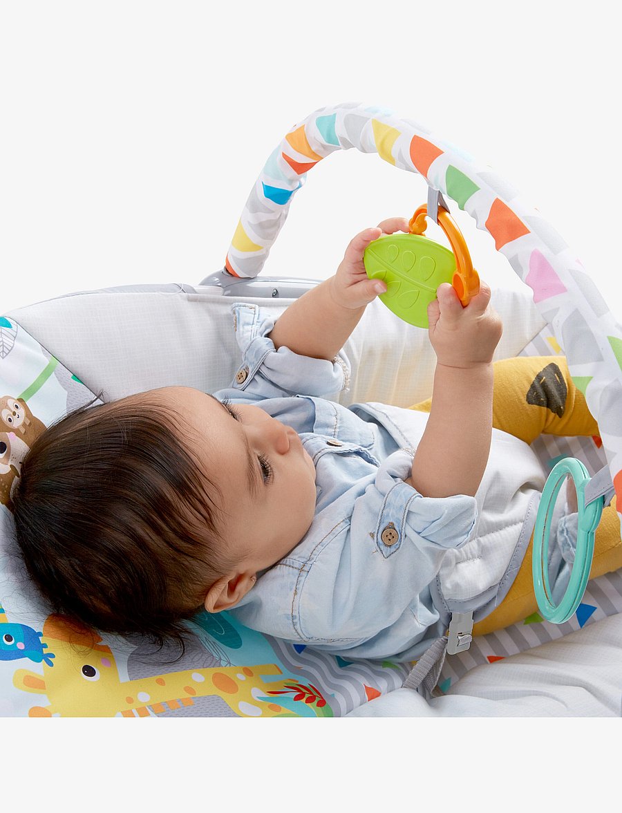 Bright Starts - Safari Fun™ - Skråstol med gyngefunktion - babysitters - multi coloured - 5