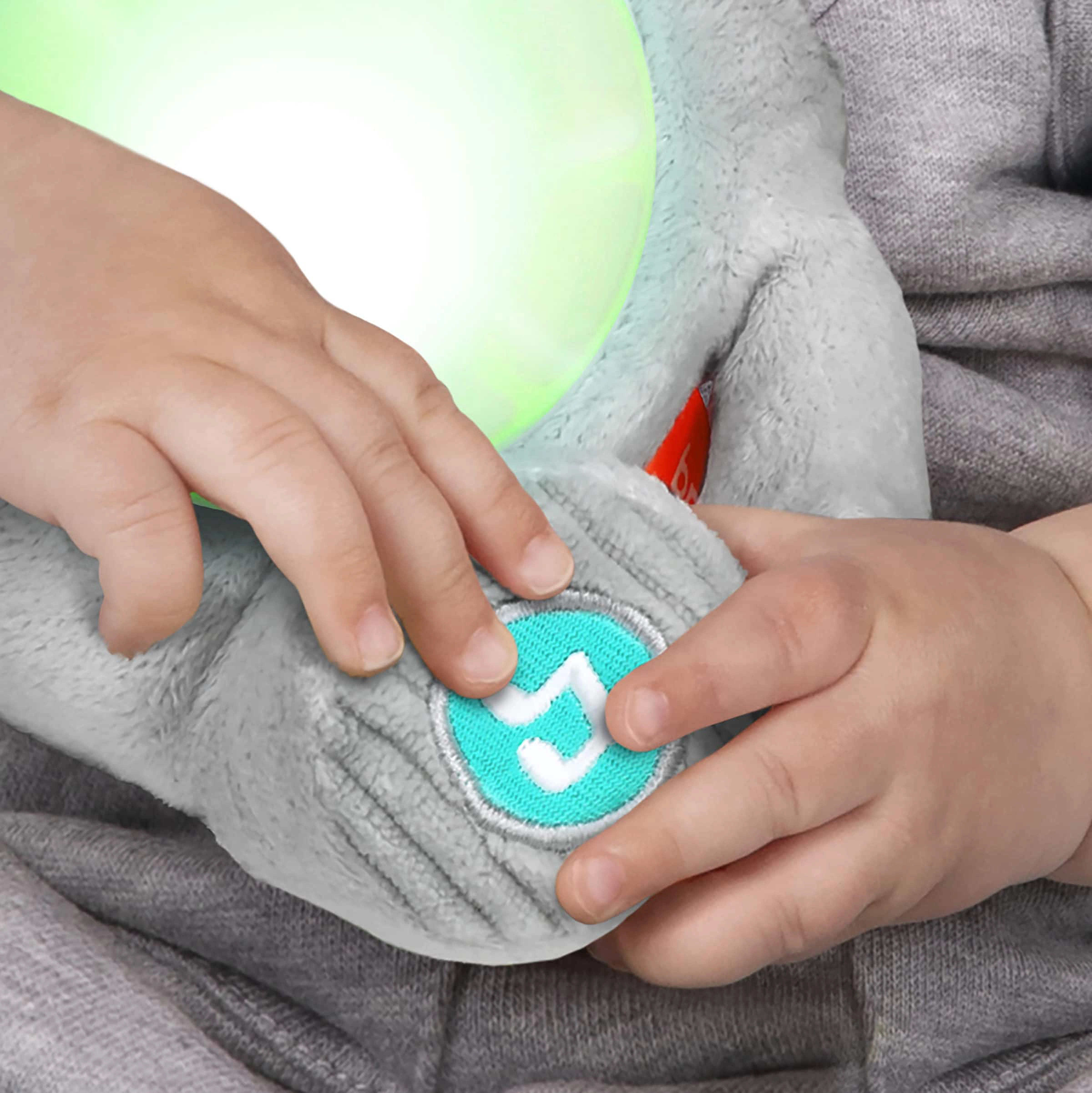 Bright Starts - Hug-a-bye Baby™ musikalsk elefant-plysdyr med lys - gagnvirk leikföng - grey - 4