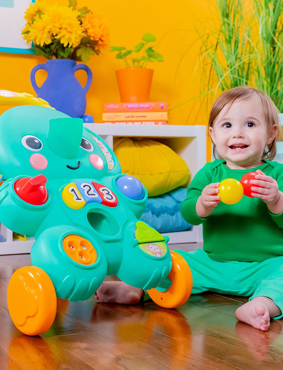 Bright Starts - 2-i-1 aktivitetsgåvogn med bolde, Stroll 'n Roll™ - työnnettävät tuolit - multi coloured - 4
