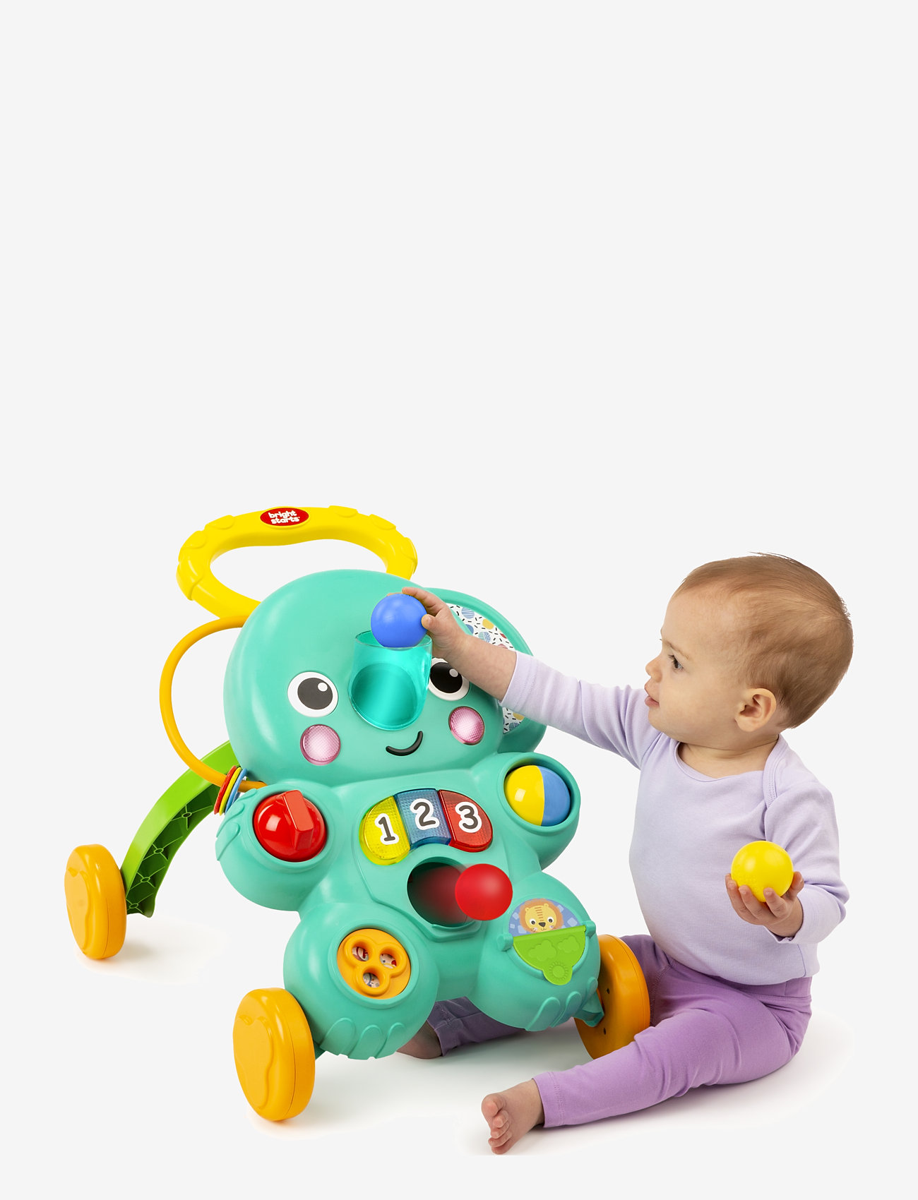 Bright Starts - 2-i-1 aktivitetsgåvogn med bolde, Stroll 'n Roll™ - gåstolar - multi coloured - 1