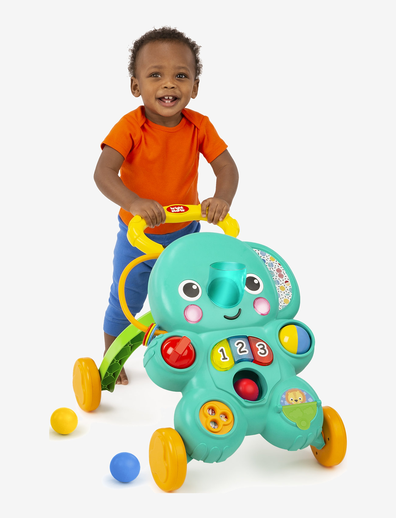 Bright Starts - 2-i-1 aktivitetsgåvogn med bolde, Stroll 'n Roll™ - gåstolar - multi coloured - 2