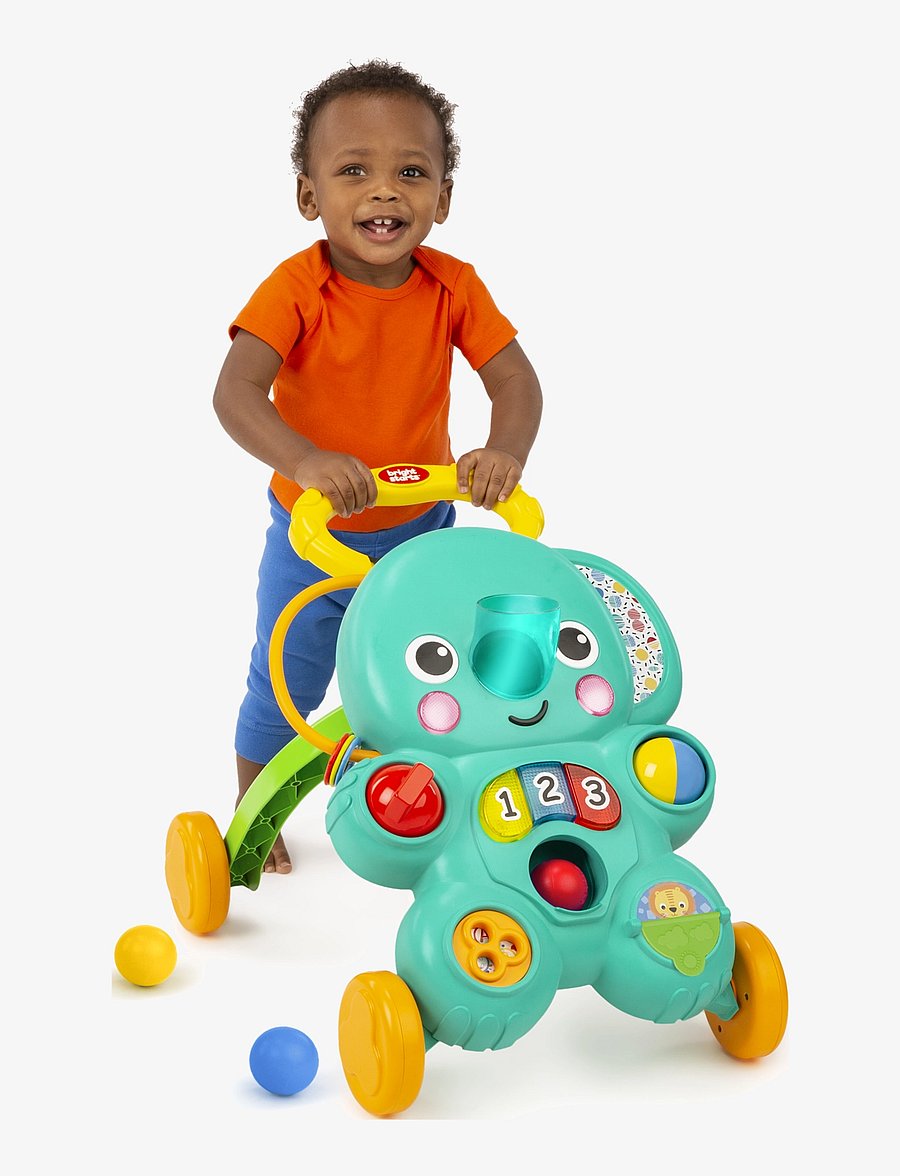 Bright Starts - 2-i-1 aktivitetsgåvogn med bolde, Stroll 'n Roll™ - työnnettävät tuolit - multi coloured - 2