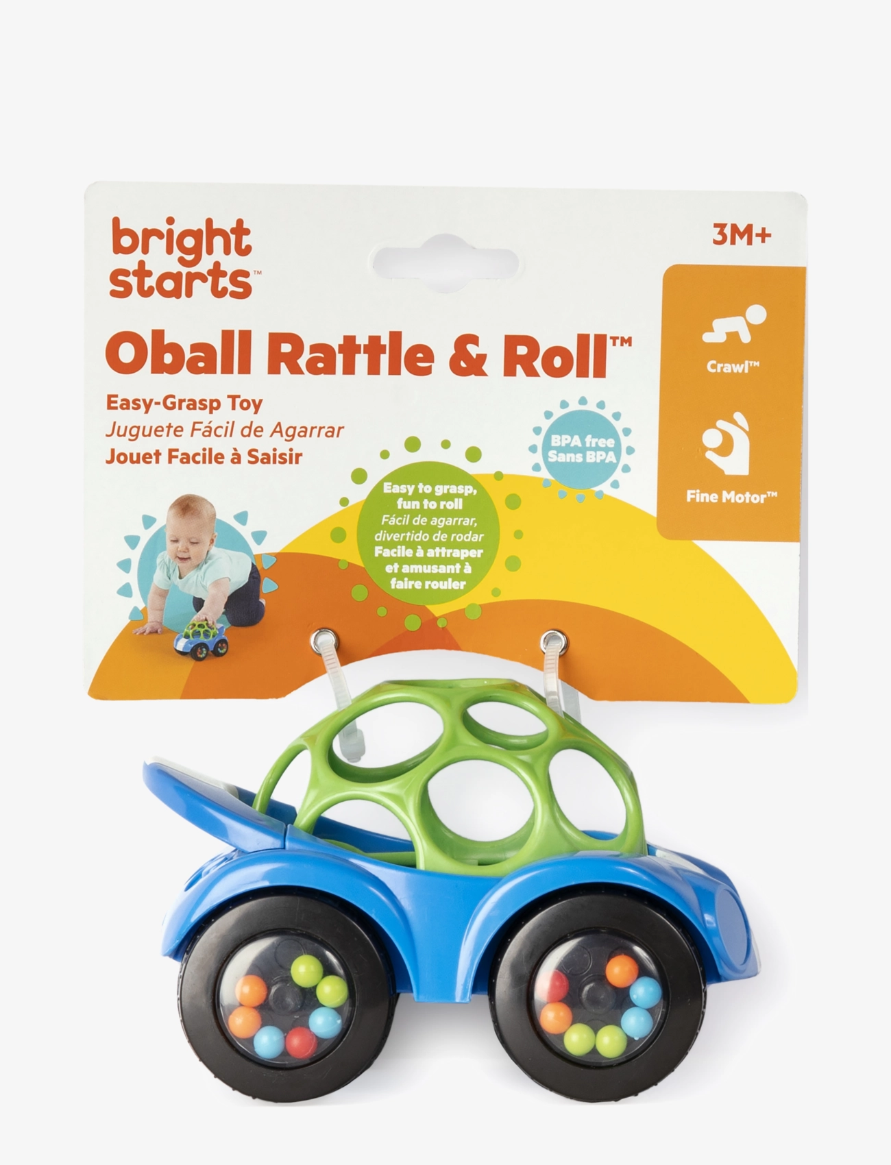 Bright Starts - Legetøjsbil, Rattle & Roll Buggie™, blå - interaktiiviset lelut - multi coloured - 2