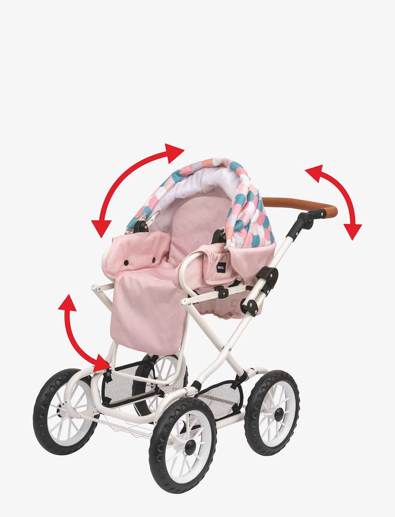 BRIO - BRIO Kombi dukkevogn, dråbemønster, pink - dukkevogne - multi coloured - 1