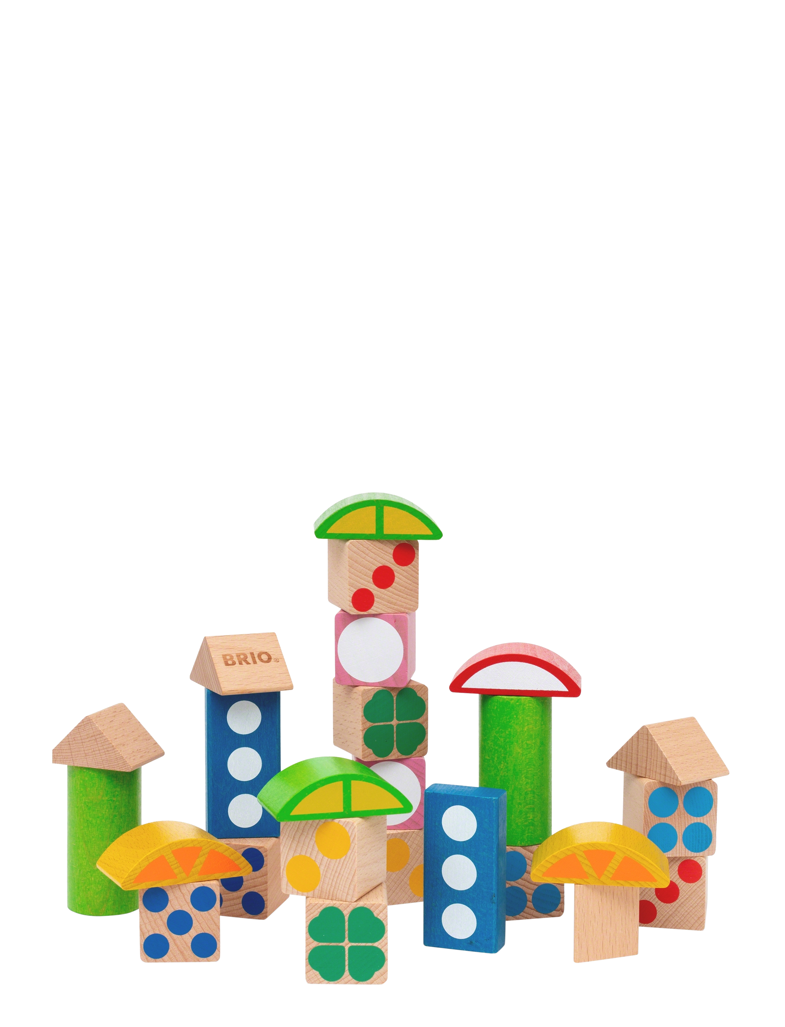 25 mönstrade träklossar - MULTI COLOURED