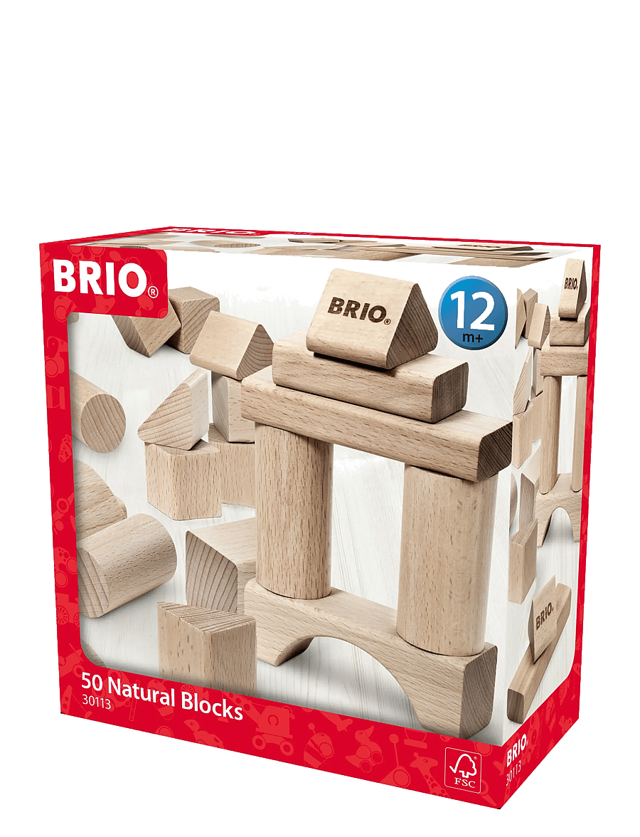 BRIO - BRIO 30113 Byggeklodser, natur, 50 stk. - byggeklodser - multi coloured - 1
