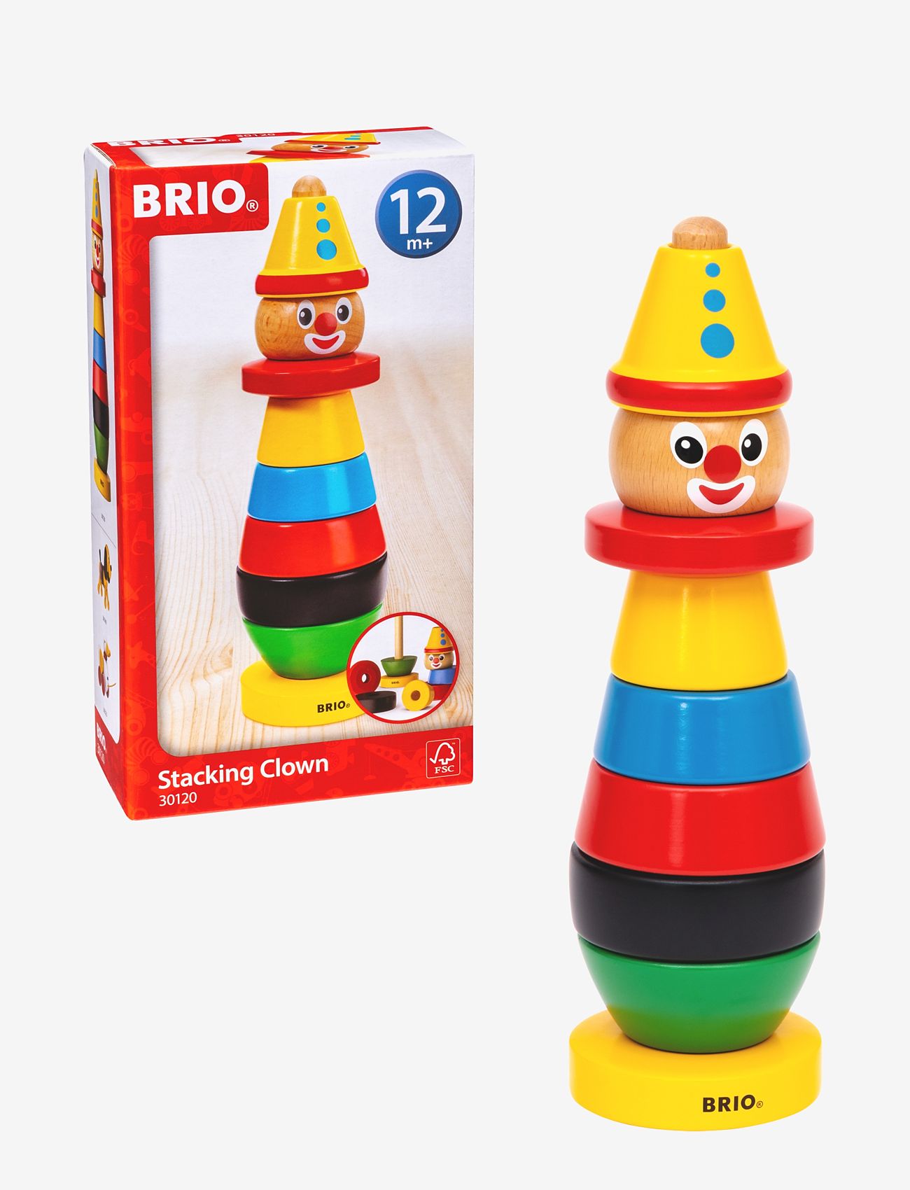 BRIO - Clown - stackable blocks - multi coloured - 3