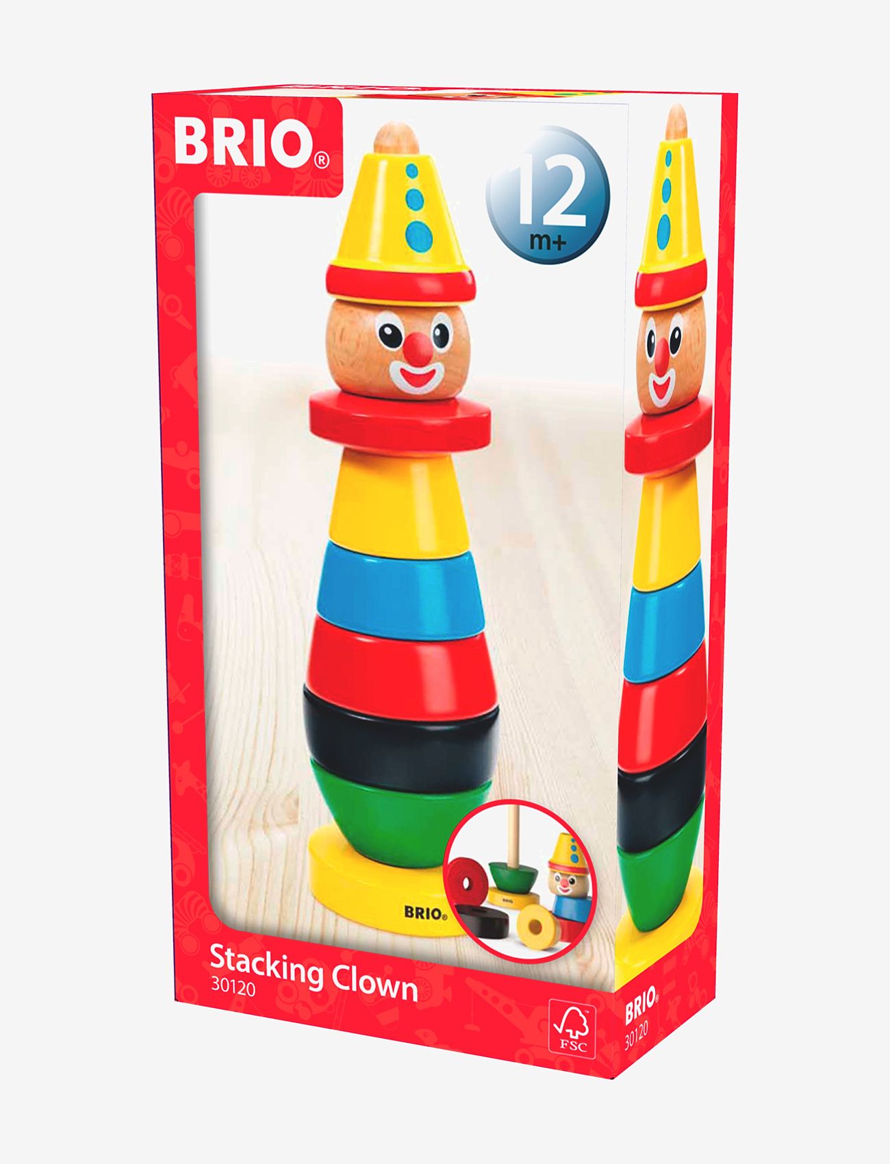 BRIO - Clown - stackable blocks - multi coloured - 4
