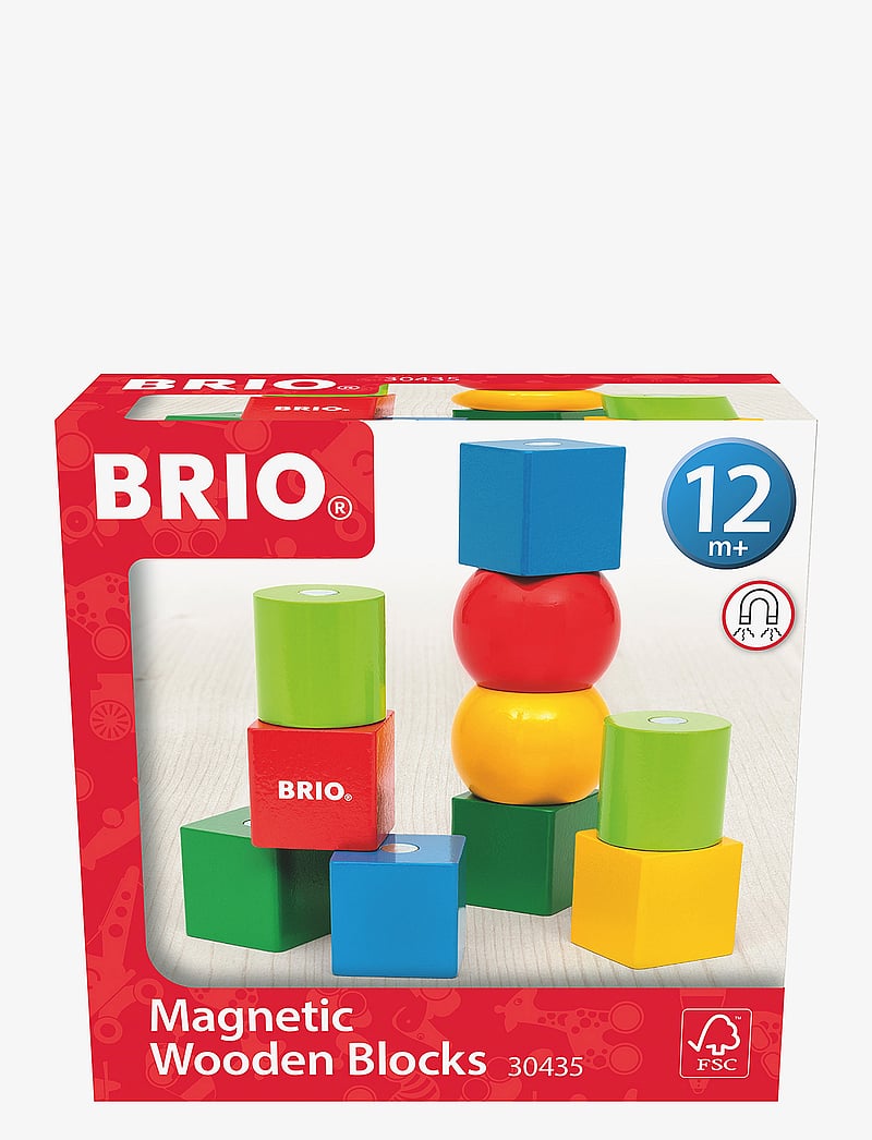 BRIO - Magnetic Wooden Blocks - staflanlegir kubbar - multi coloured - 2