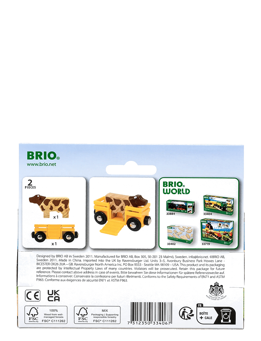 BRIO - Karjavaunu & lehmä - junat - multi coloured - 3