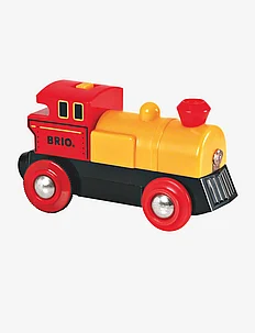 BRIO 33594 Batteridrevet tovejs lokomotiv, rødt/gult, BRIO