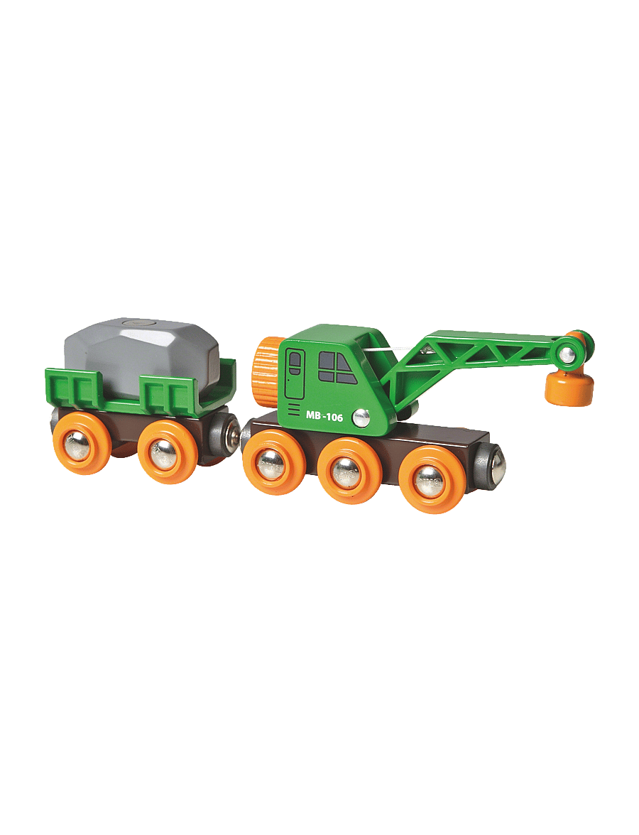 BRIO - BRIO 33698 Togvogn med kran - byggekøretøjer - multi coloured - 1