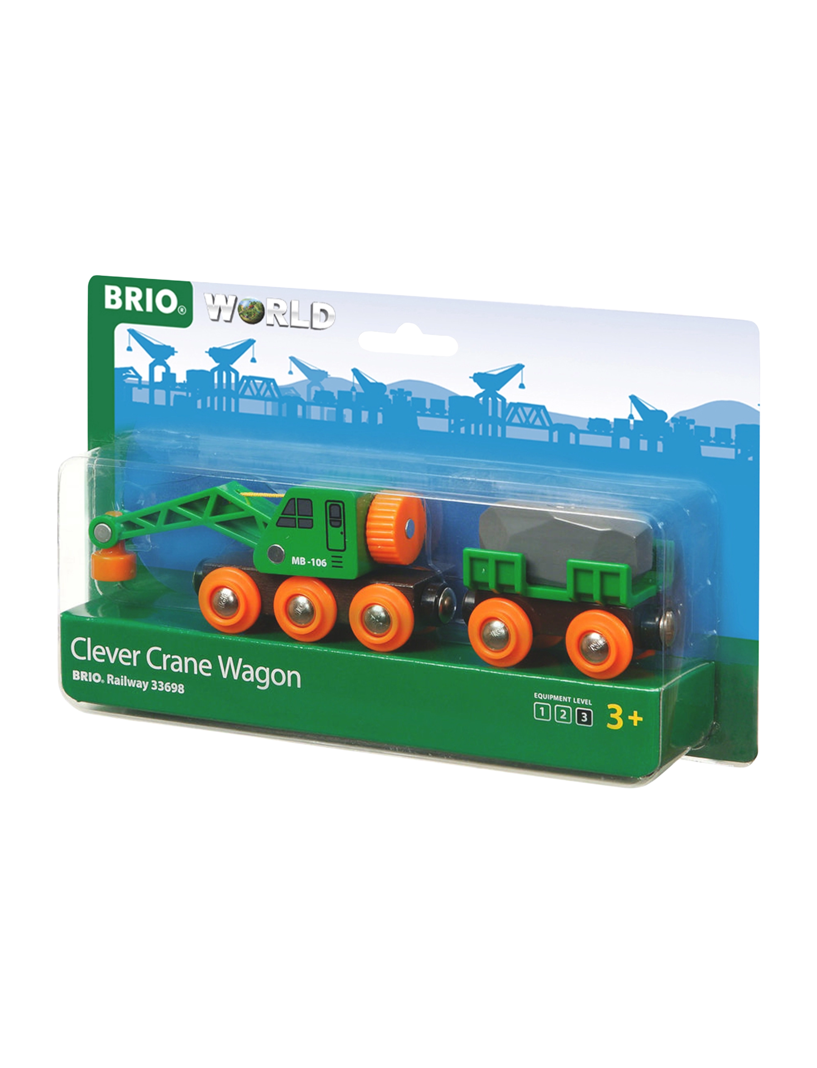 BRIO - BRIO 33698 Togvogn med kran - byggekøretøjer - multi coloured - 2