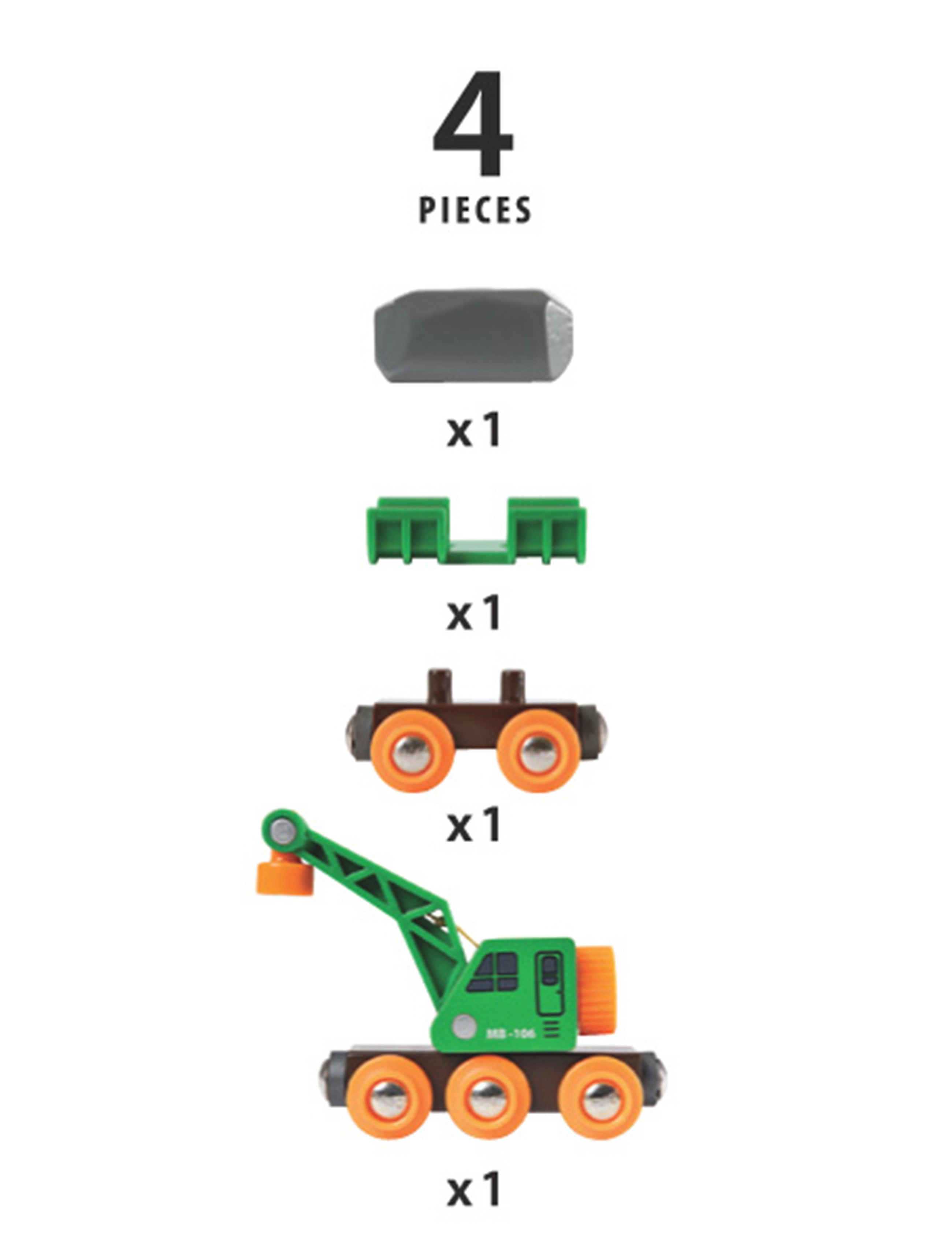 BRIO Brio 33698 Togvogn Med Kran, One Size, Multi/patterned, Legetøjskøretøjer > Byggebiler, Børn