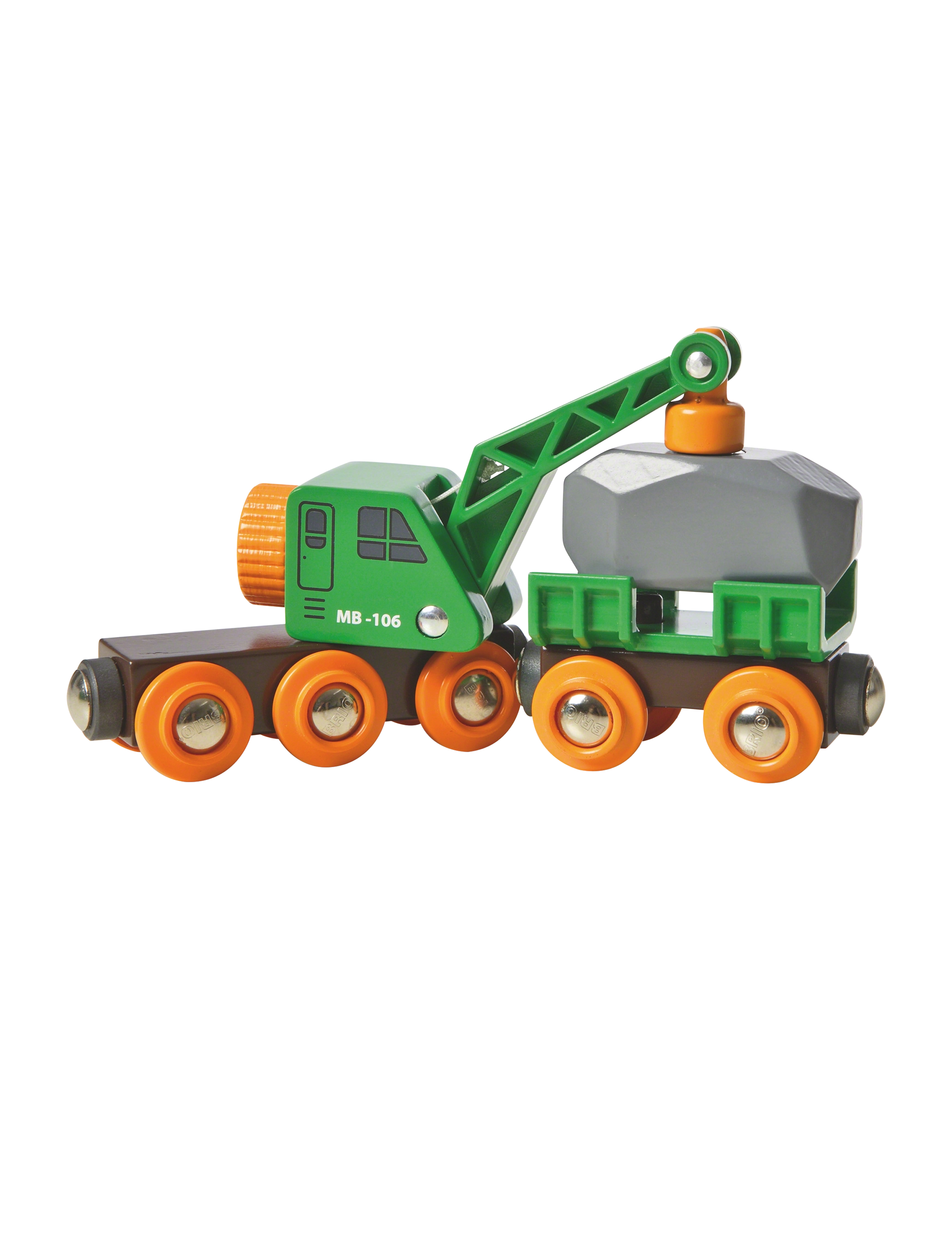 BRIO - BRIO 33698 Togvogn med kran - byggekøretøjer - multi coloured - 3