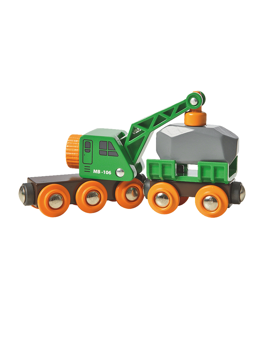 BRIO - BRIO 33698 Togvogn med kran - byggekøretøjer - multi coloured - 3