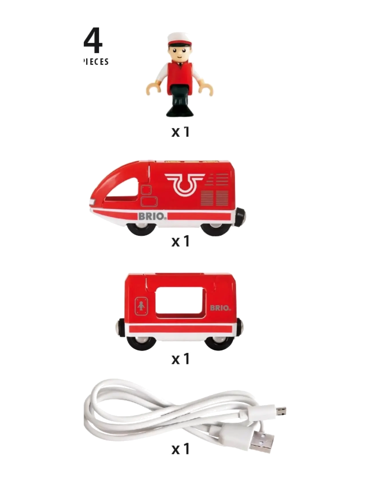 BRIO - BRIO 33746 Genopladeligt tog med USB-kabel - multi coloured - 2