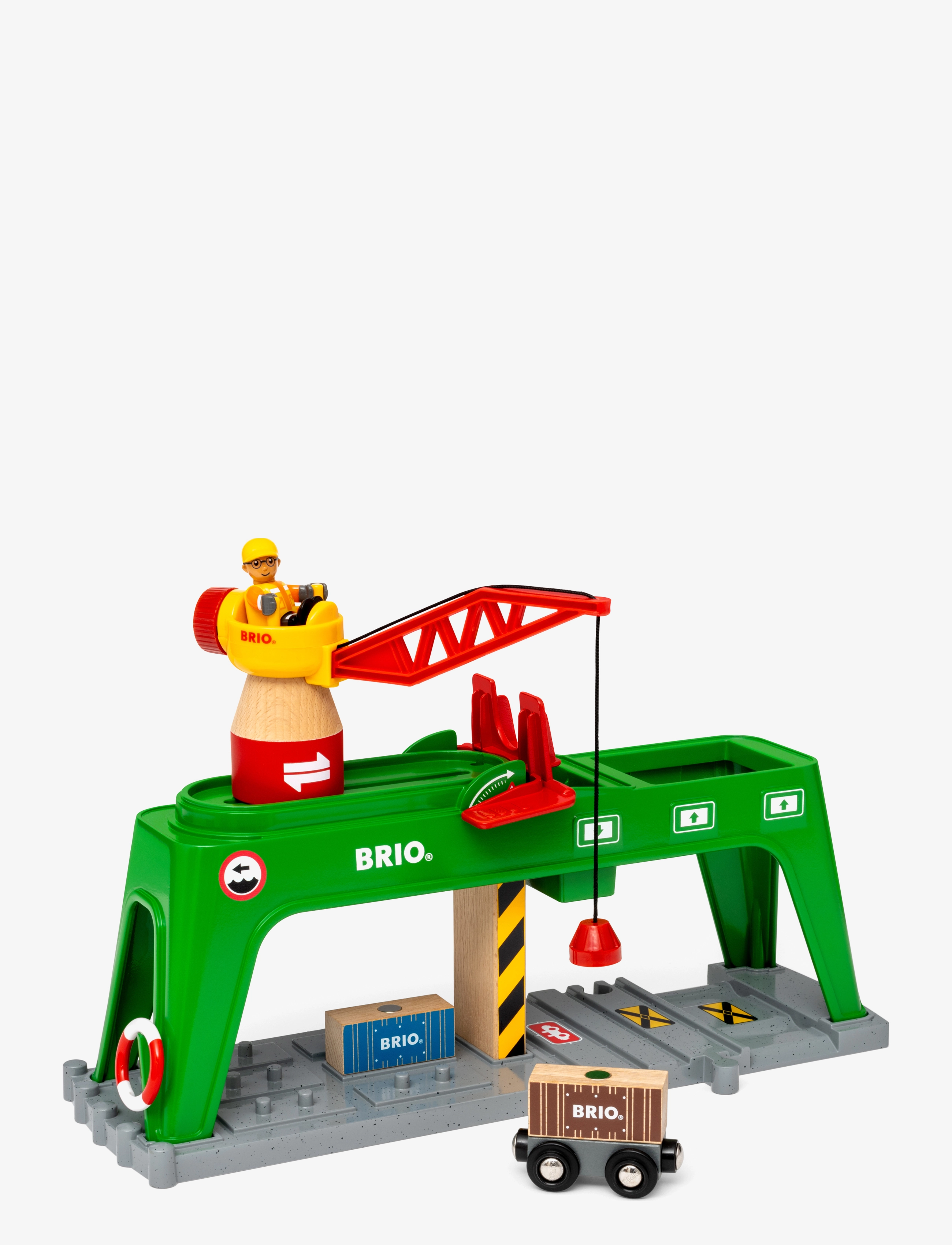 BRIO Brio 33996 Containerkran, One Size, Multi/patterned, Legetøjskøretøjer > Togtilbehør, Børn
