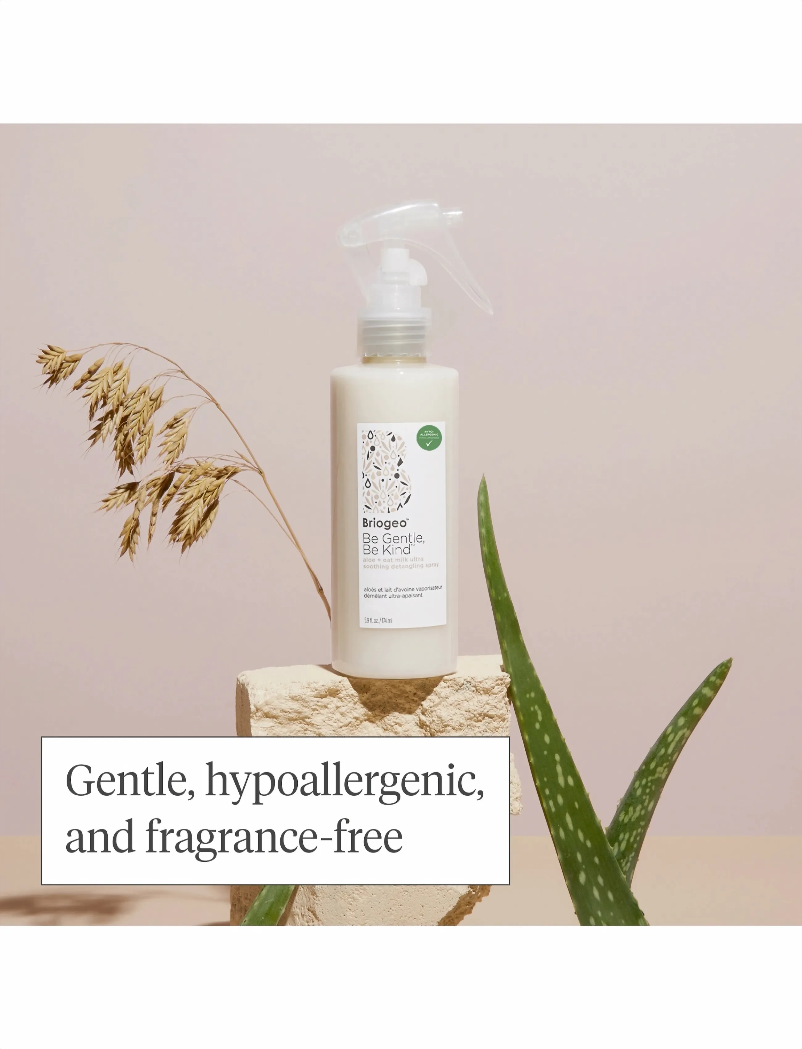 Briogeo Briogeo Be Gentle, Be Kind Aloe + Oat Milk Ultra Soothing Detangling Spray 177ml, 177 ml, Nude, Pleje > Behandlinger, Dame