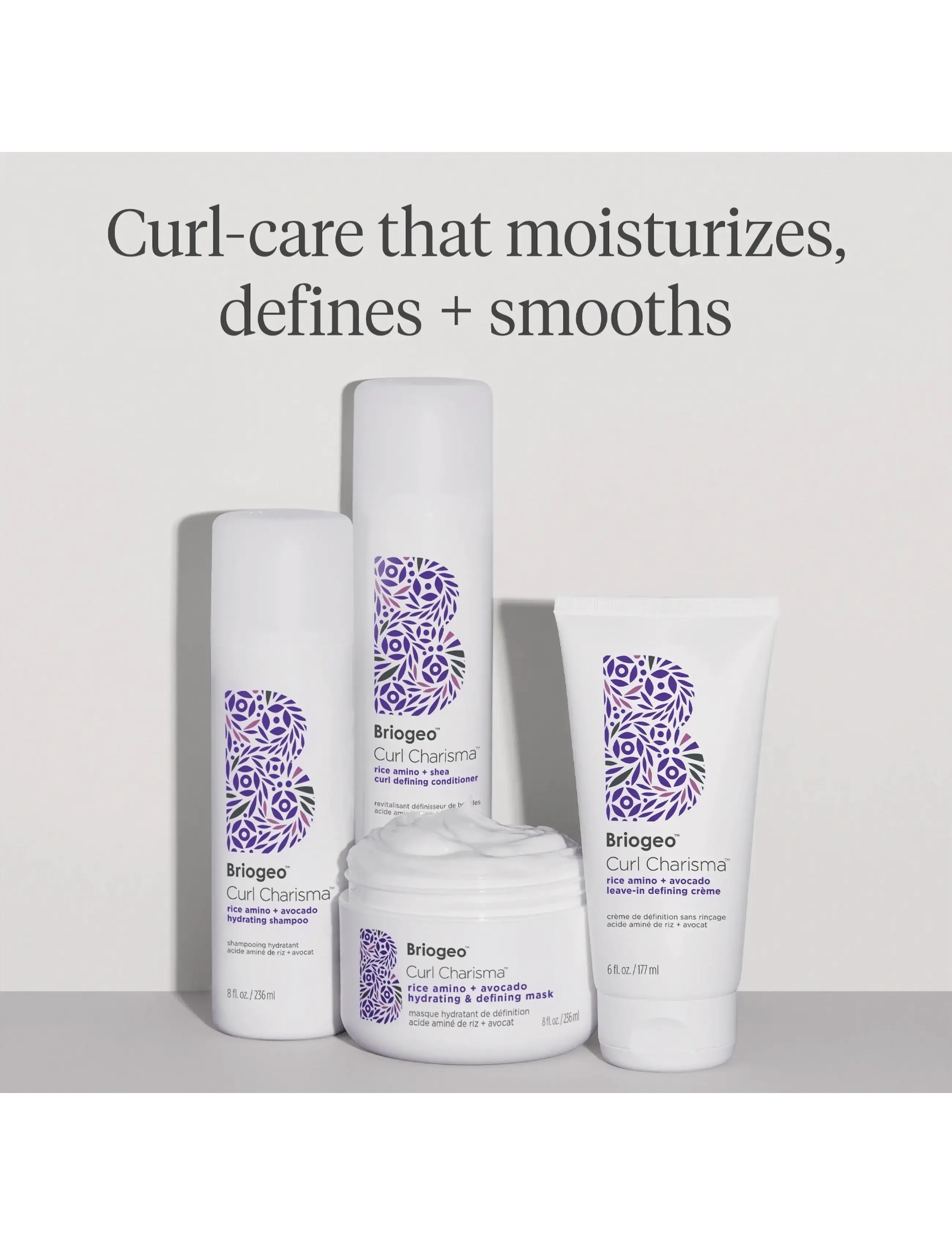 Briogeo - Briogeo Curl Charisma™ Rice Amino + Avocado Leave–In Defining Crème 177ml - hårkure - clear - 3