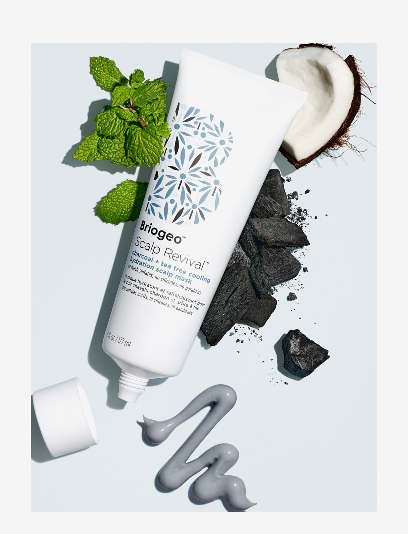 Briogeo Briogeo Scalp Revival™ Charcoal + Tea Tree Cooling Hydration Scalp Mask 177ml - Hårprodukter - CLEAR / undefined