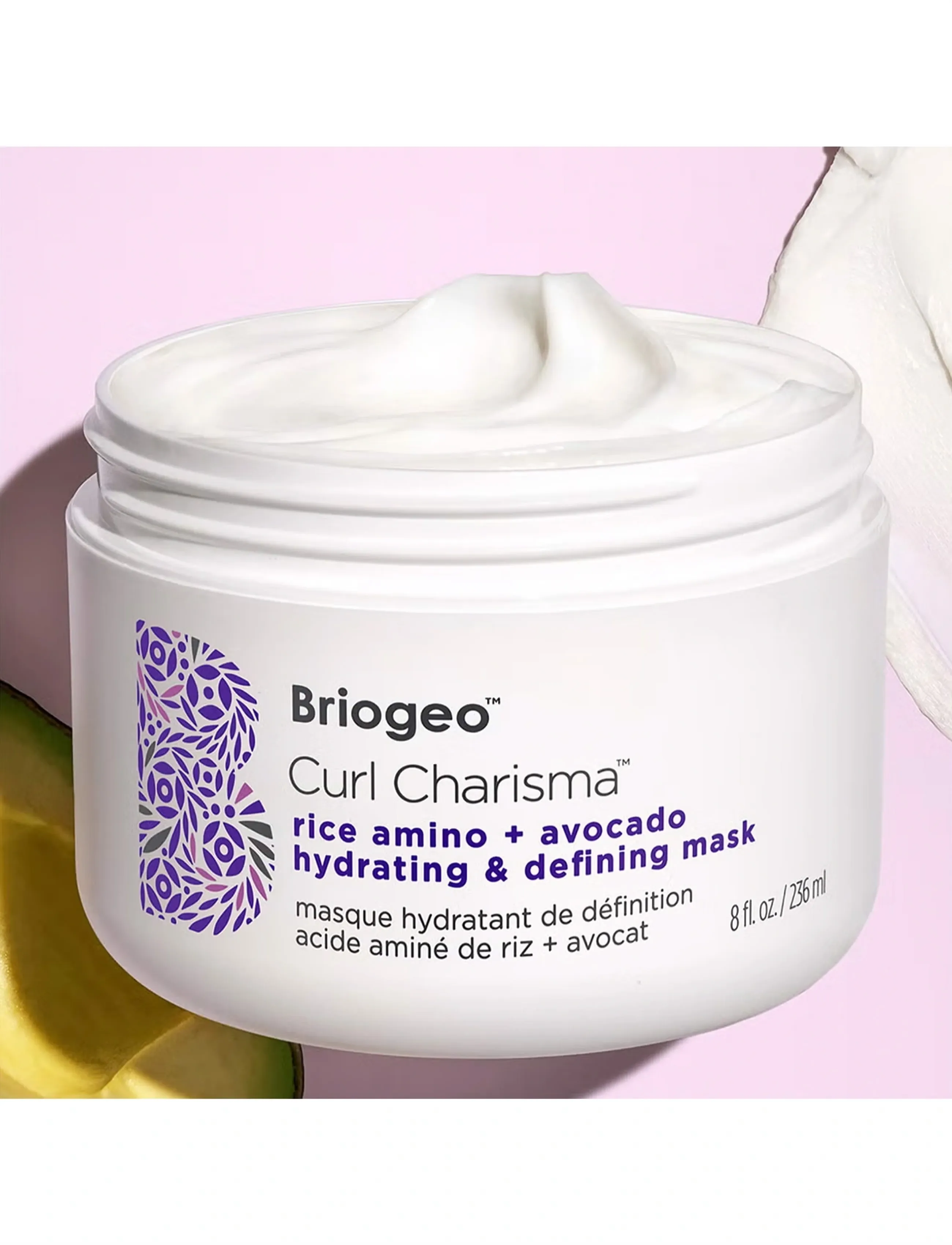 Briogeo Briogeo Curl Charisma Rice Amino + Avocado Hydrating & Defining Mask 236ml, 236 ml, Nude, Pleje > Hårmasker, Dame