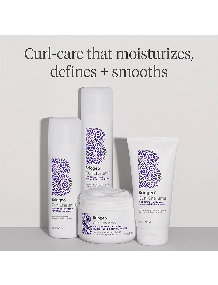 Briogeo - Briogeo Curl Charisma™ Rice Amino + Avocado Hydrating & Defining Mask 236ml - hårkur - clear - 3