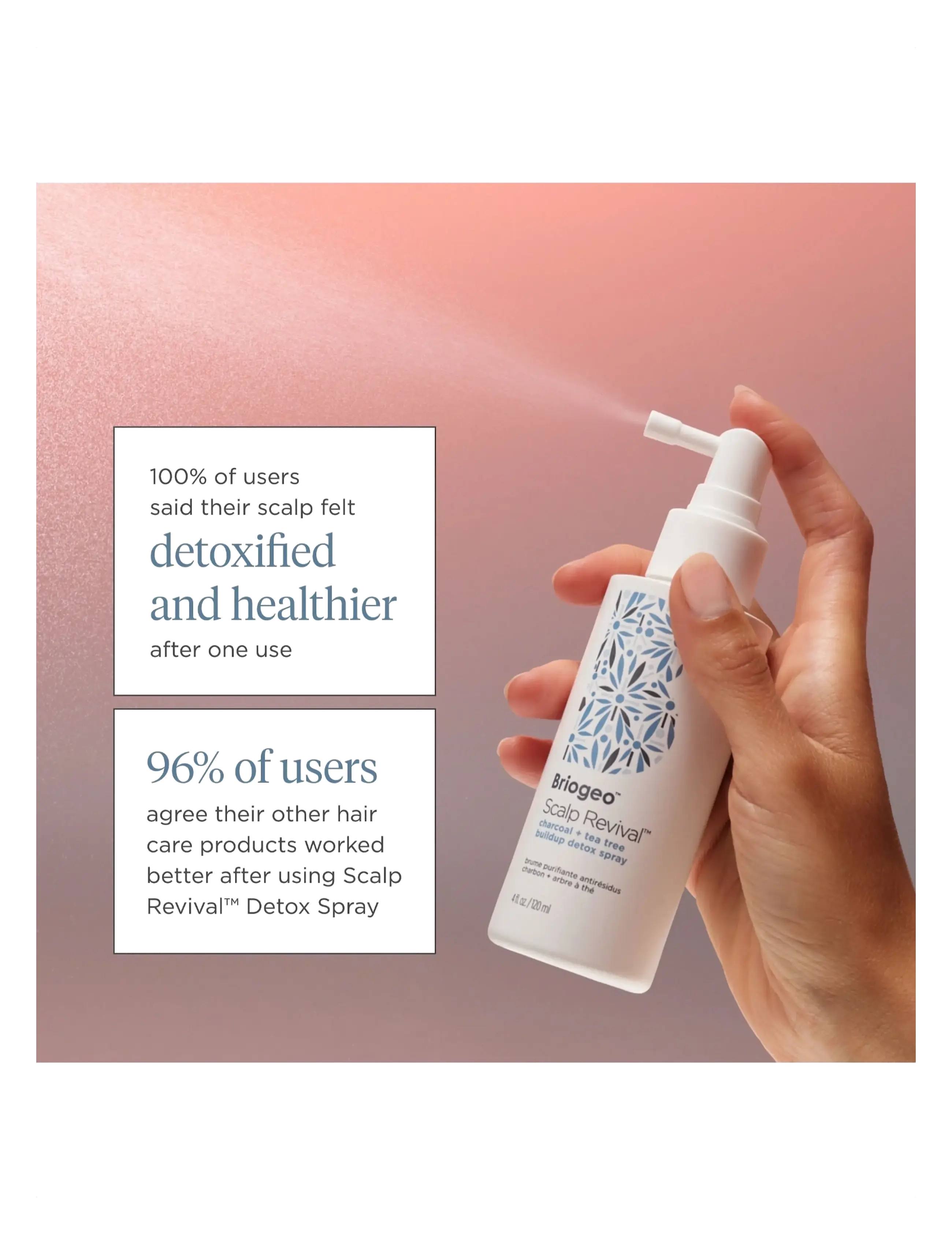 Briogeo - Briogeo Scalp Revival™ Charcoal + Tea Tree Buildup Detox Spray 120ml - hårkur - clear - 2