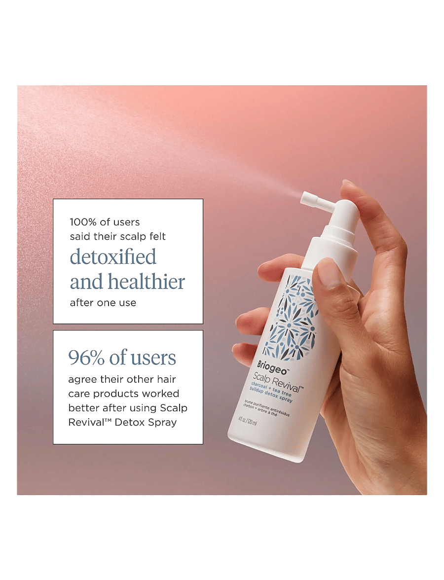 Briogeo - Briogeo Scalp Revival™ Charcoal + Tea Tree Buildup Detox Spray 120ml - hiusten tehohoidot - clear - 2