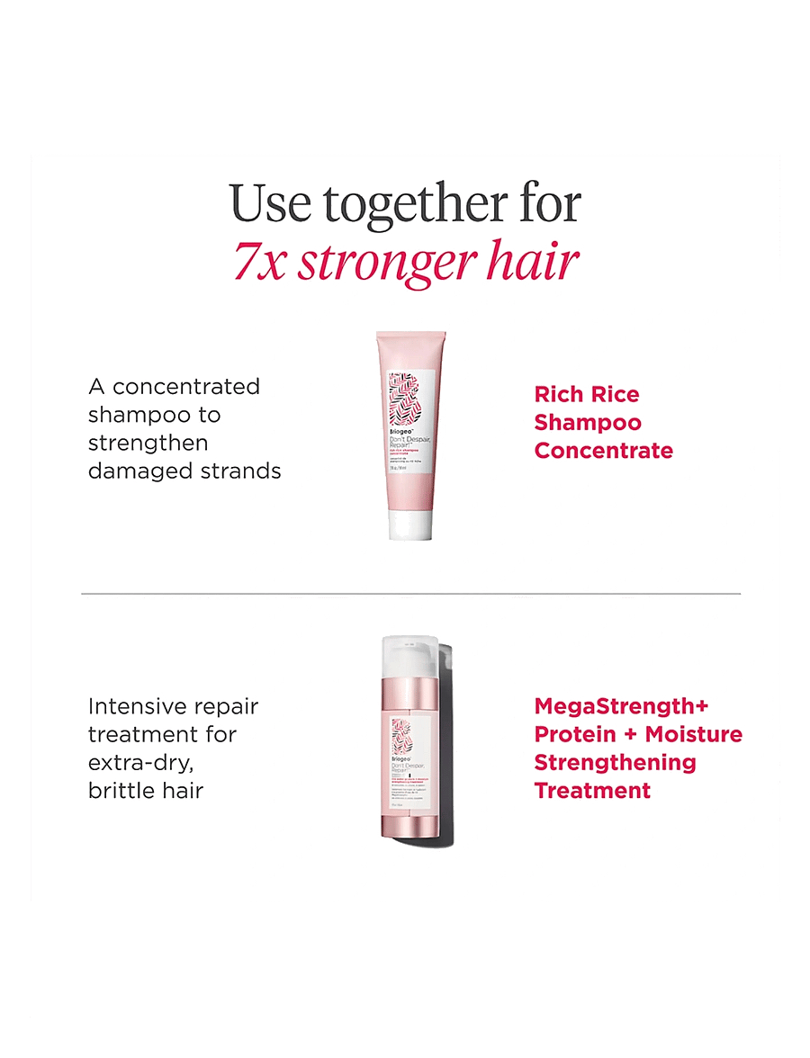Briogeo - Briogeo Don'tDespairRepair! MegaStrength+Rice Water Protein+Moisture Strengthening Treatment 148ml - hårkure - clear - 4