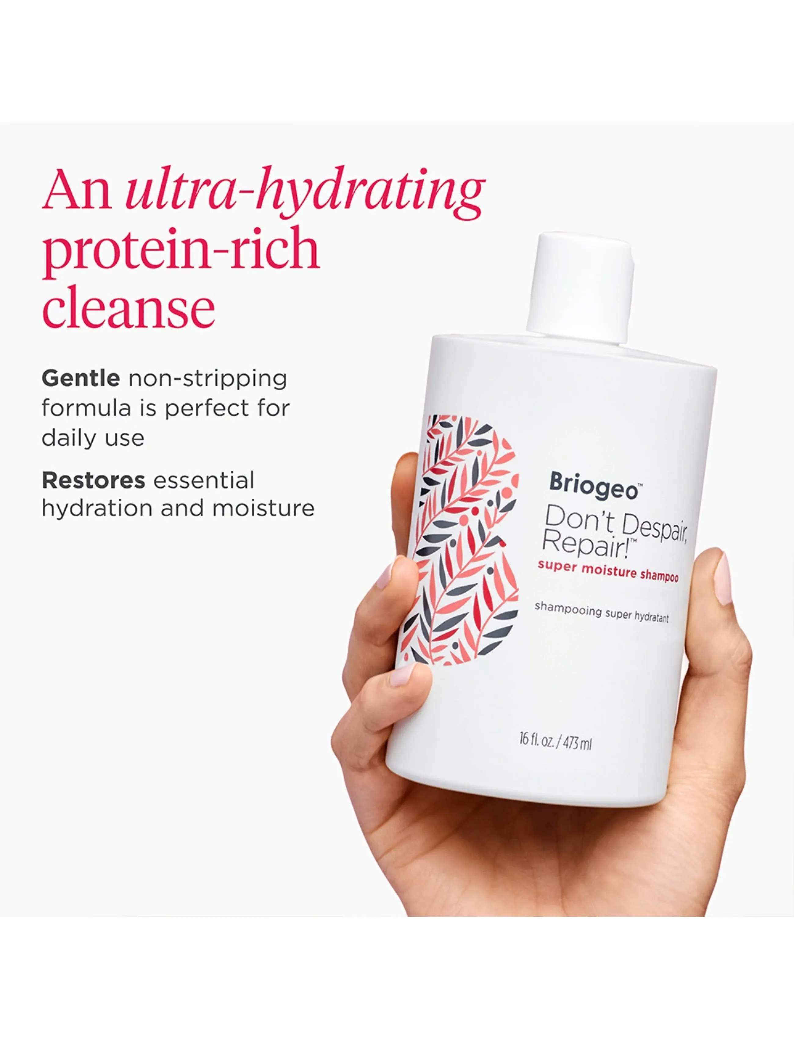 Briogeo Briogeo Don’t Despair, Repair! Super Moisture Shampoo 473ml, 473 ml, Nude, Pleje > Shampoo, Dame